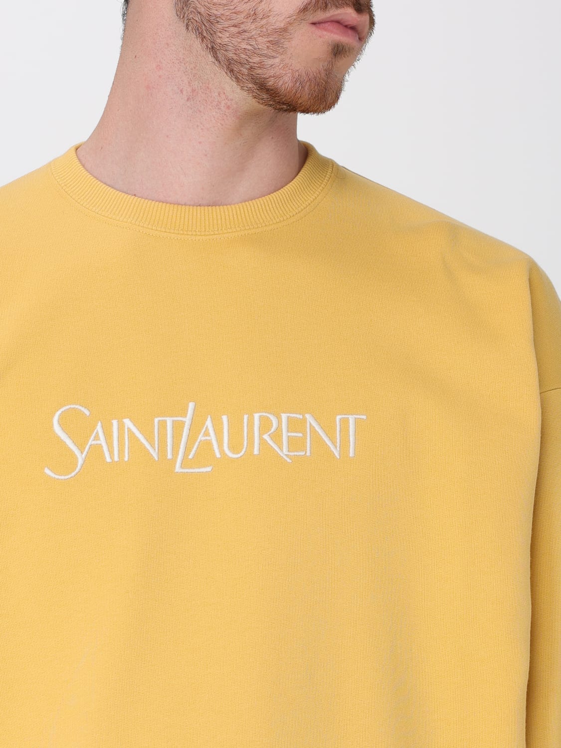 SAINT LAURENT SWEATSHIRT: Sweatshirt herren Saint Laurent, Gelb - Img 5