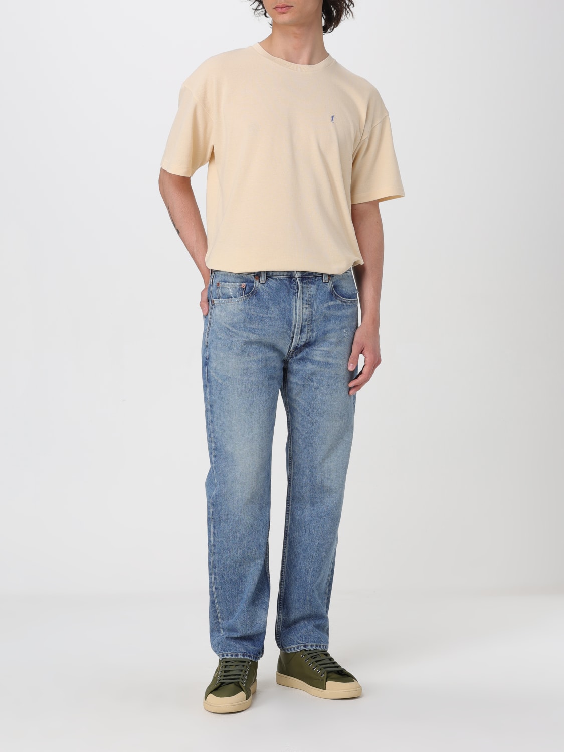 SAINT LAURENT T-SHIRT: T-shirt men Saint Laurent, Blue - Img 2