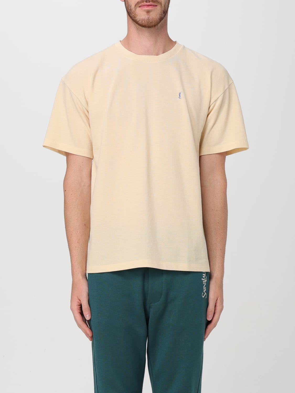 SAINT LAURENT T-SHIRT: T-shirt men Saint Laurent, Beige - Img 1