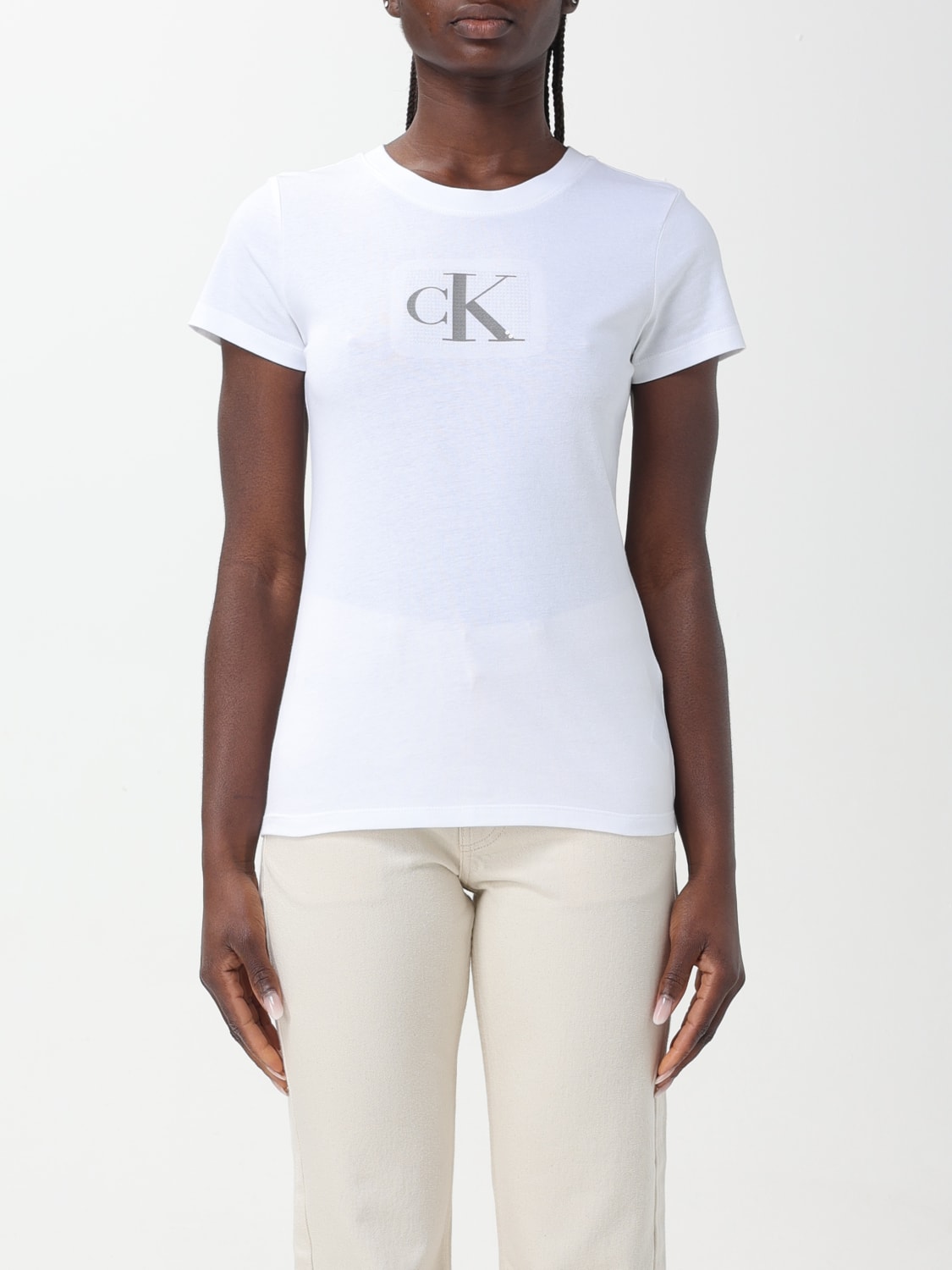 Calvin Klein Outlet T shirt damen Ck Jeans WeiB Calvin Klein T Shirt J20J222961 online auf GIGLIO.COM