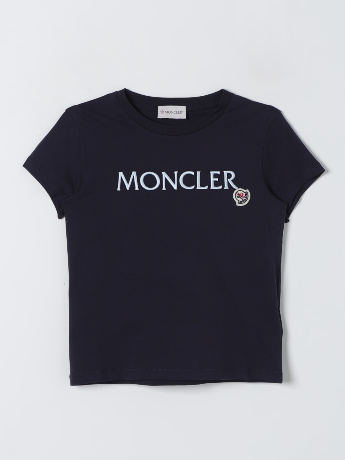 MONCLER T恤: T恤 儿童 Moncler, 蓝色 - Img 1