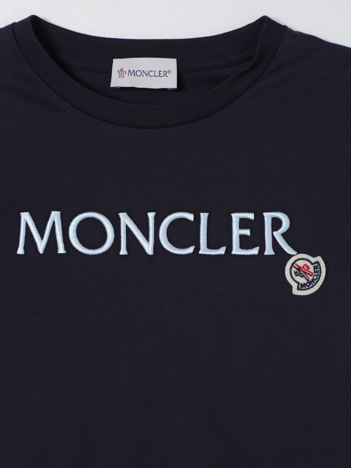 MONCLER 티셔츠: 티셔츠 남아 Moncler, 블루 - Img 3