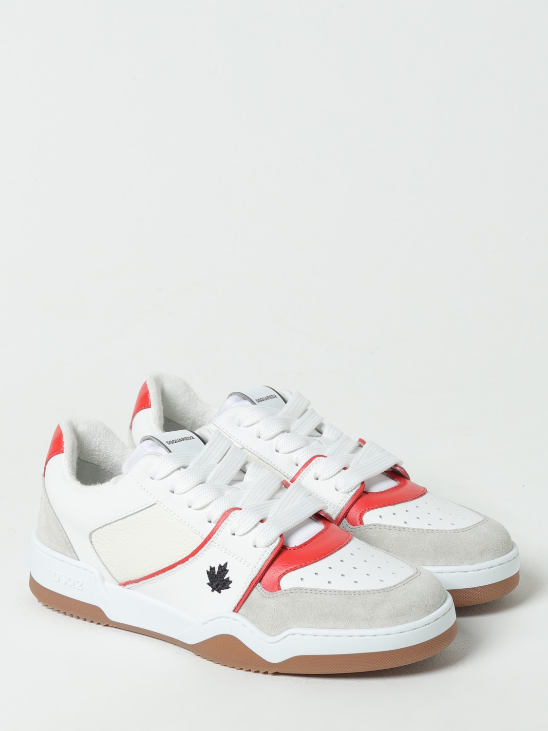 DSQUARED2 SNEAKERS: Sneakers Spiker Dsquared2 in pelle, Bianco 2 - Img 2