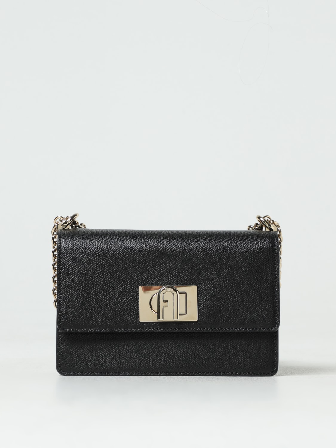 FURLA: 1927 bag in grained leather - Black | Furla mini bag BAFKACOARE000  online at GIGLIO.COM