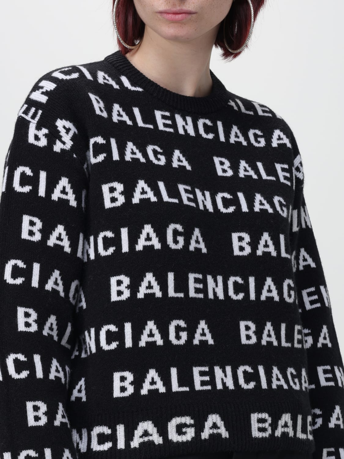 Balenciaga Outlet Pull femme Noir Pull Balenciaga 761591T1673 en ligne sur GIGLIO.COM