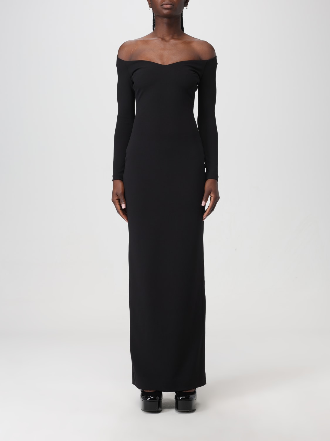 SOLACE LONDON: Tara long dress - Black | Solace London dress