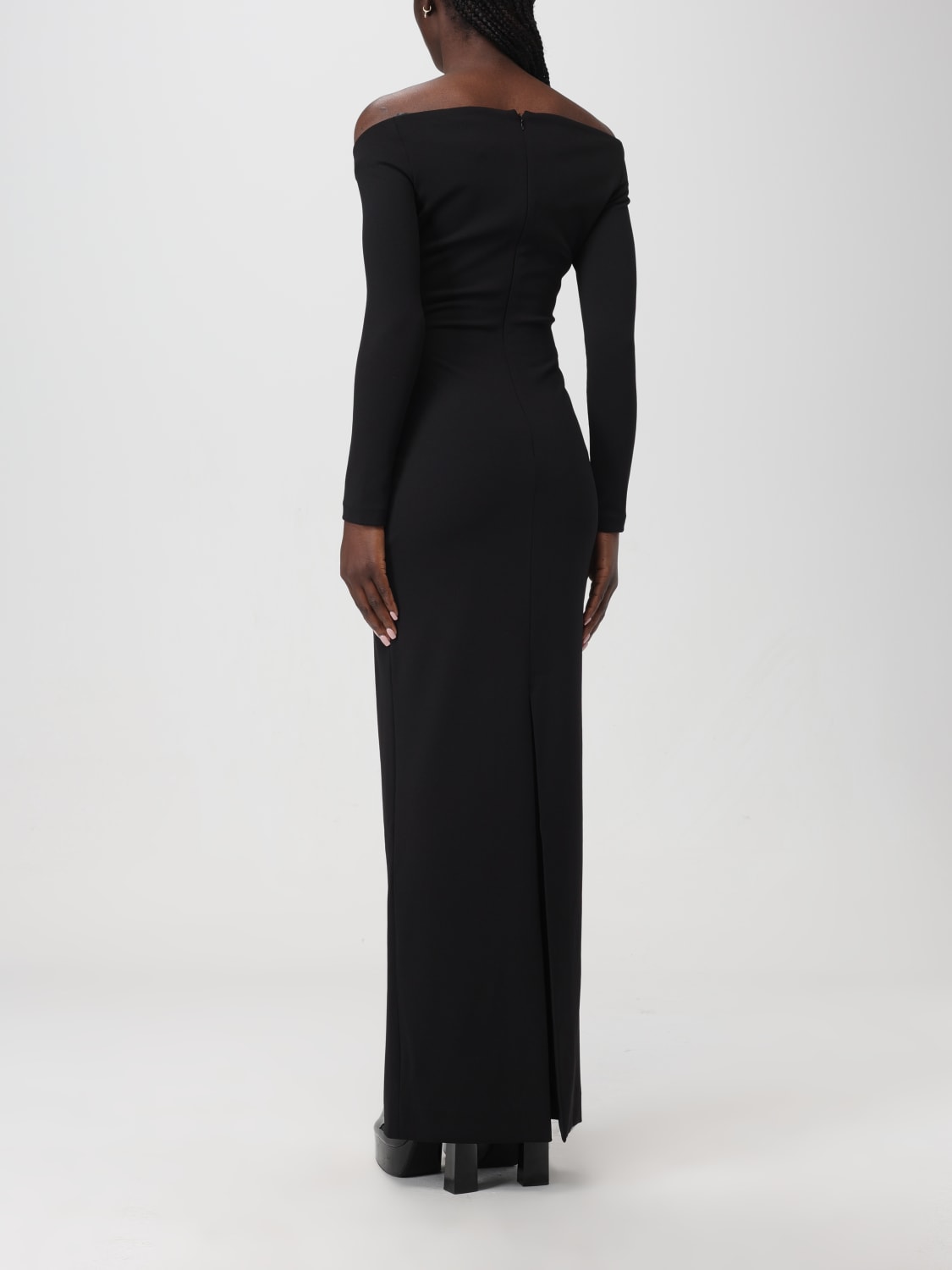 Solace London Outlet: Tara long dress - Black | Solace