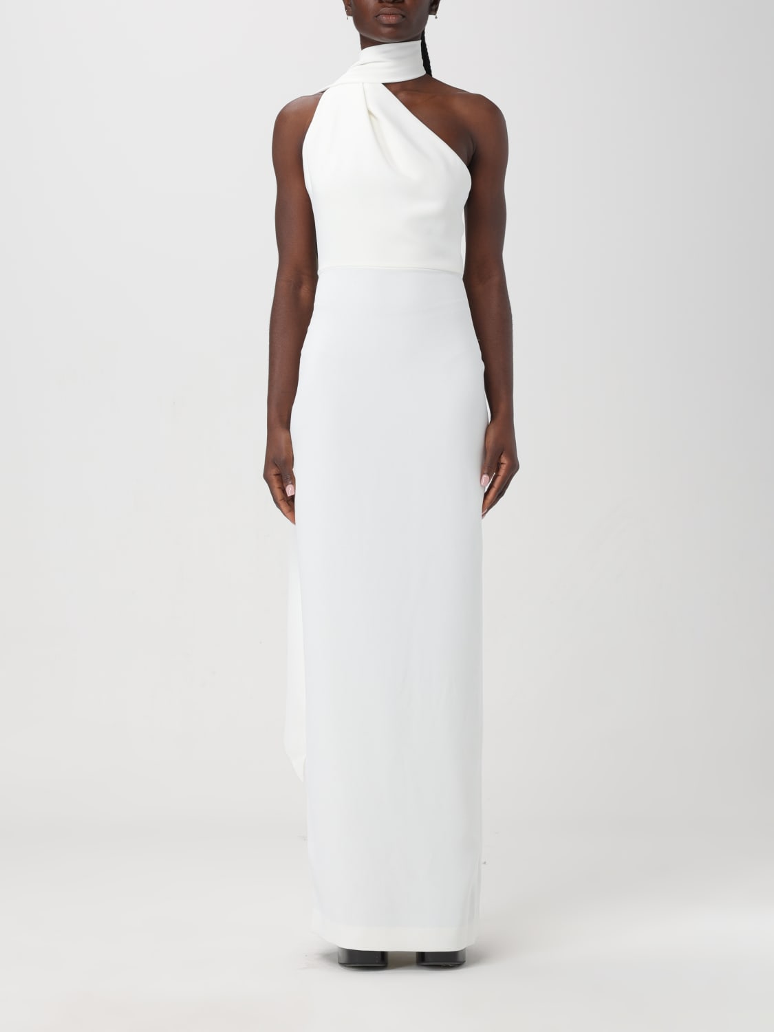 ワンピース SOLACE LONDON Woman Dress Yellow Cream OS38010 CREAM Kira one-shoulder twill maxi dress in yellow - Solace London
