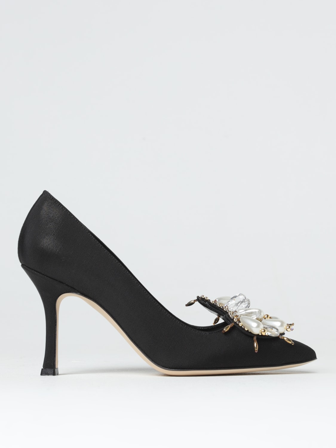 MANOLO BLAHNIK PUMPS: Manolo Blahink pumps in grosgrain, Black - Img 1