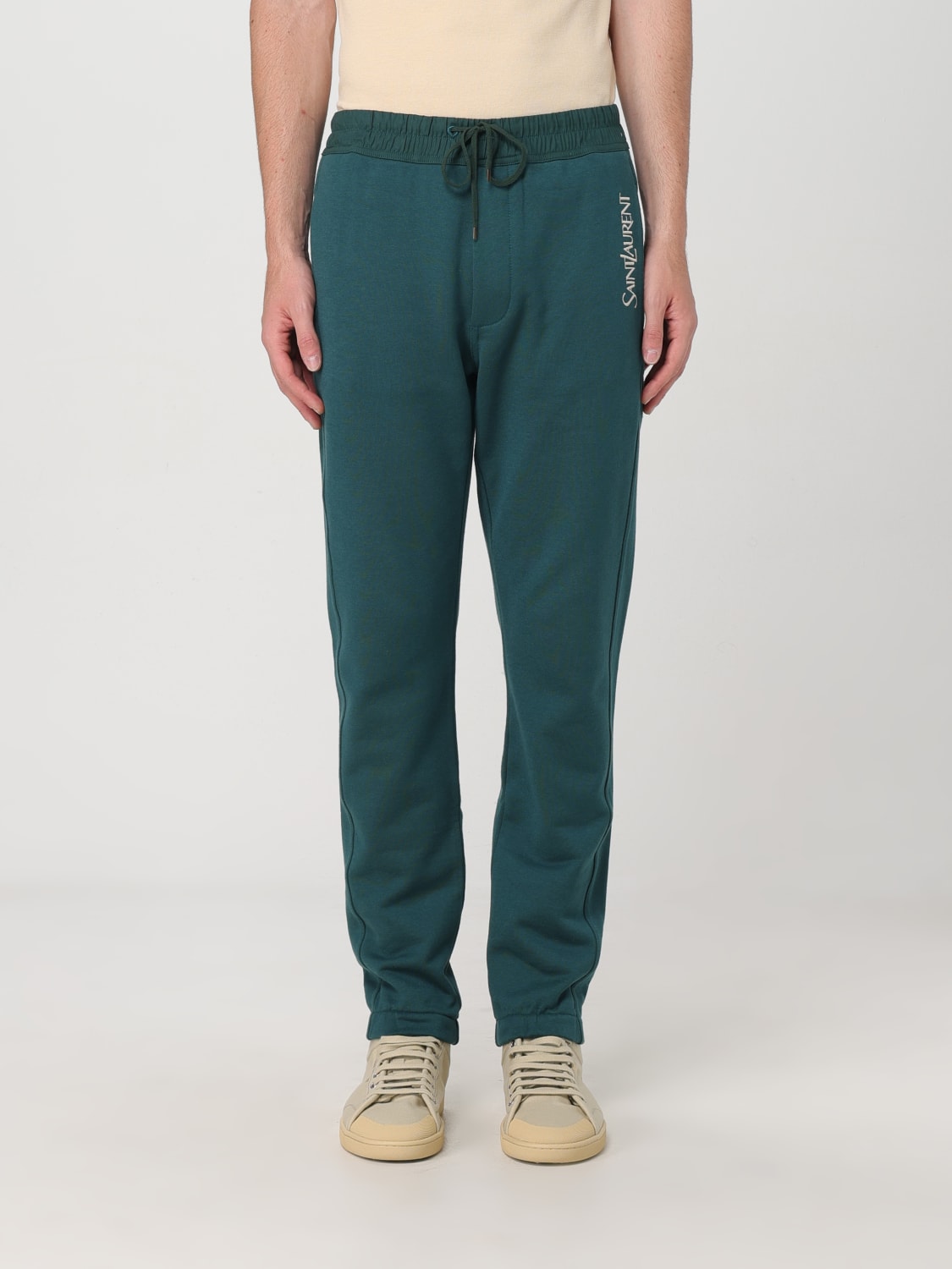 SAINT LAURENT PANTS: Pants men Saint Laurent, Green - Img 1