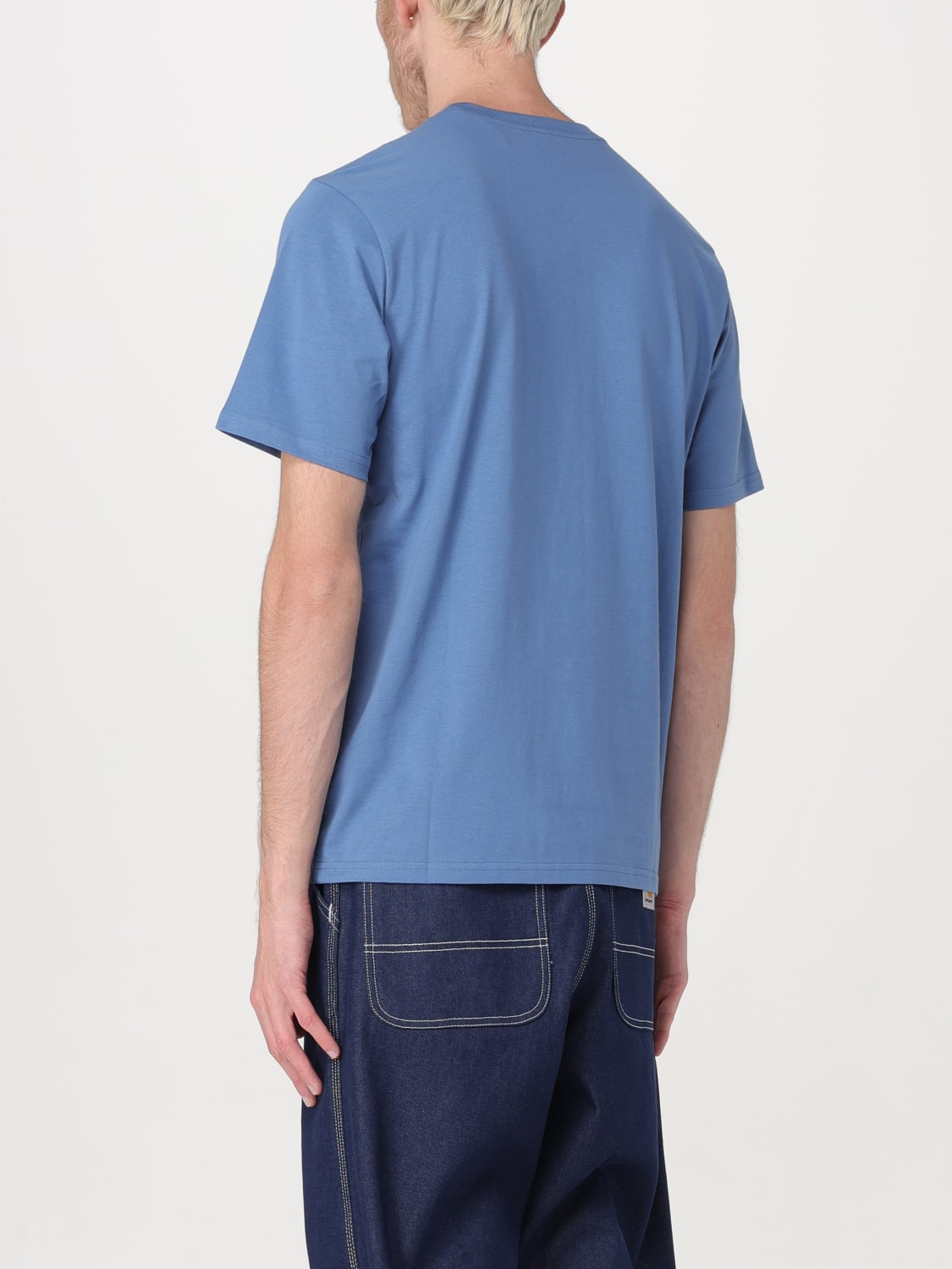 CARHARTT WIP T-SHIRT: T-shirt basic Carhartt Wip con mini logo, Azzurro - Img 2