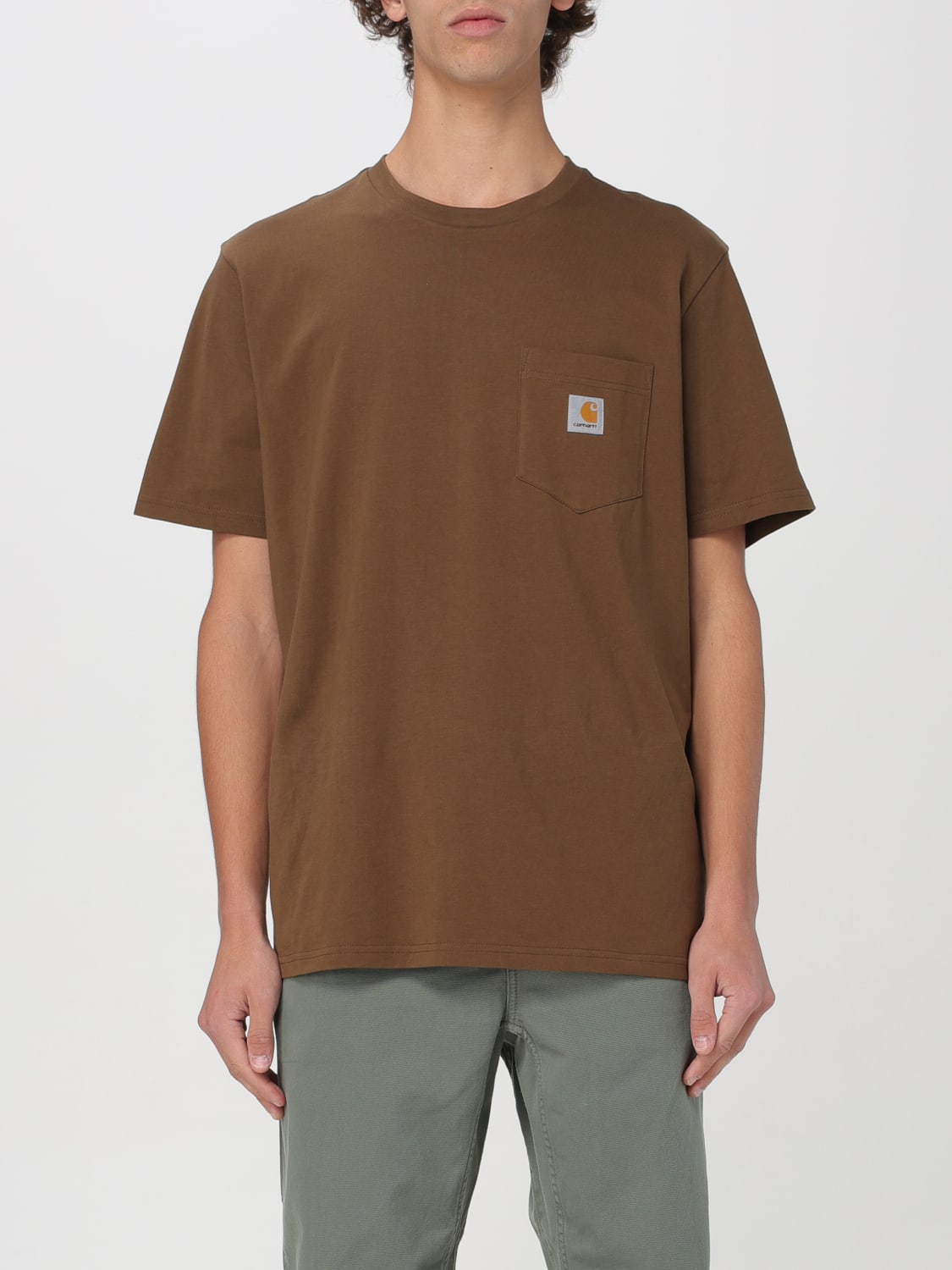 CARHARTT WIP T-SHIRT: T-shirt men Carhartt Wip, Brown - Img 1