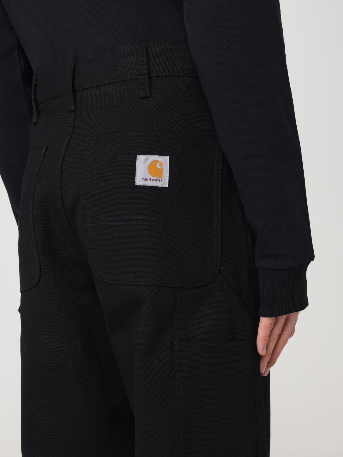CARHARTT WIP PANTALONI: Pantalone Carhartt Wip in canvas con logo, Nero - Img 3