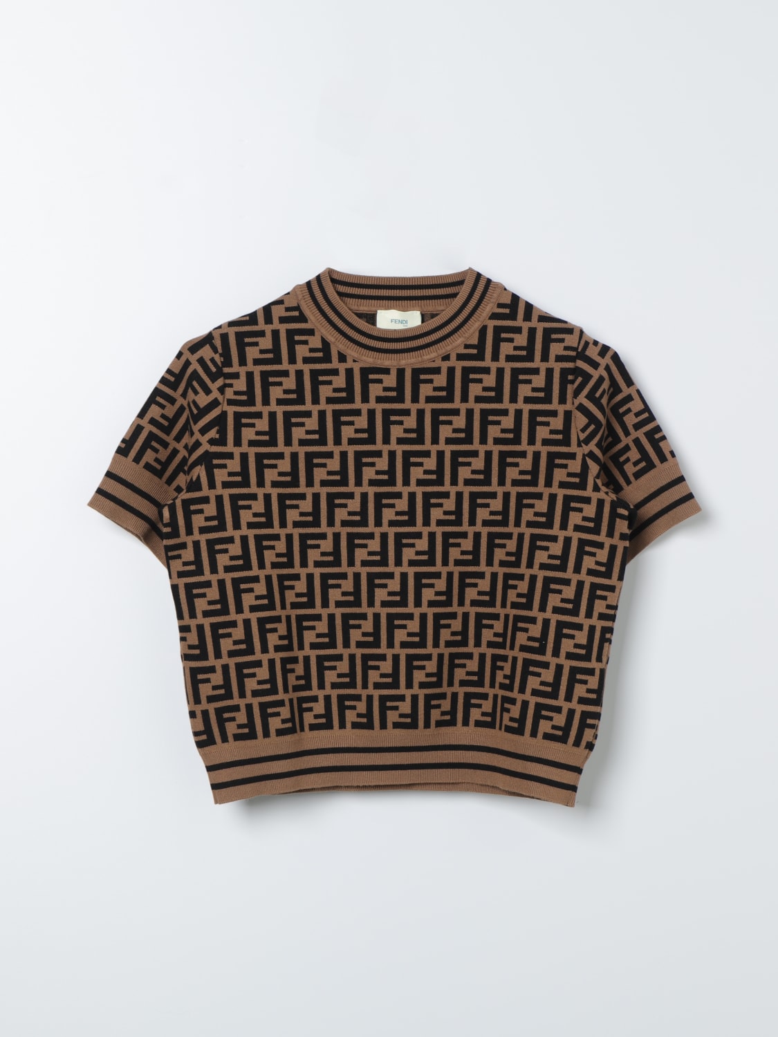 FENDI SWEATER: Sweater kids Fendi Kids, Tobacco - Img 1