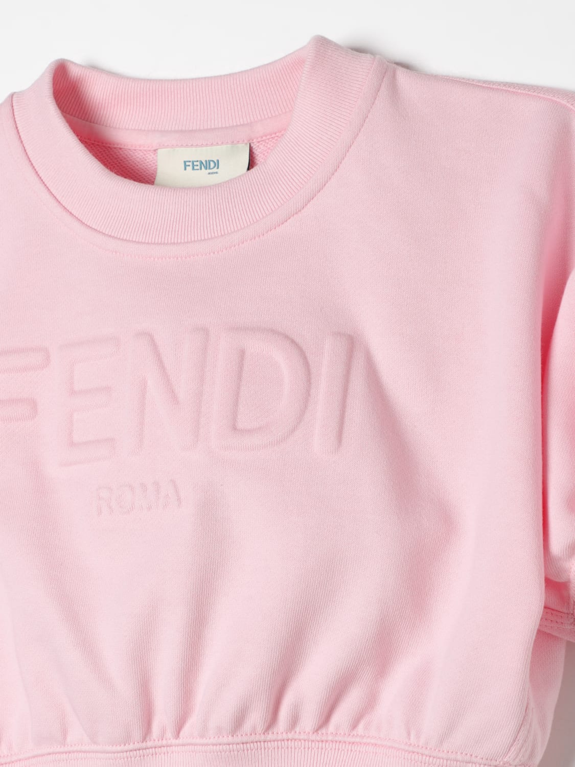 FENDI MAGLIA: Felpa Fendi Kids in jersey con logo, Confetto - Img 3