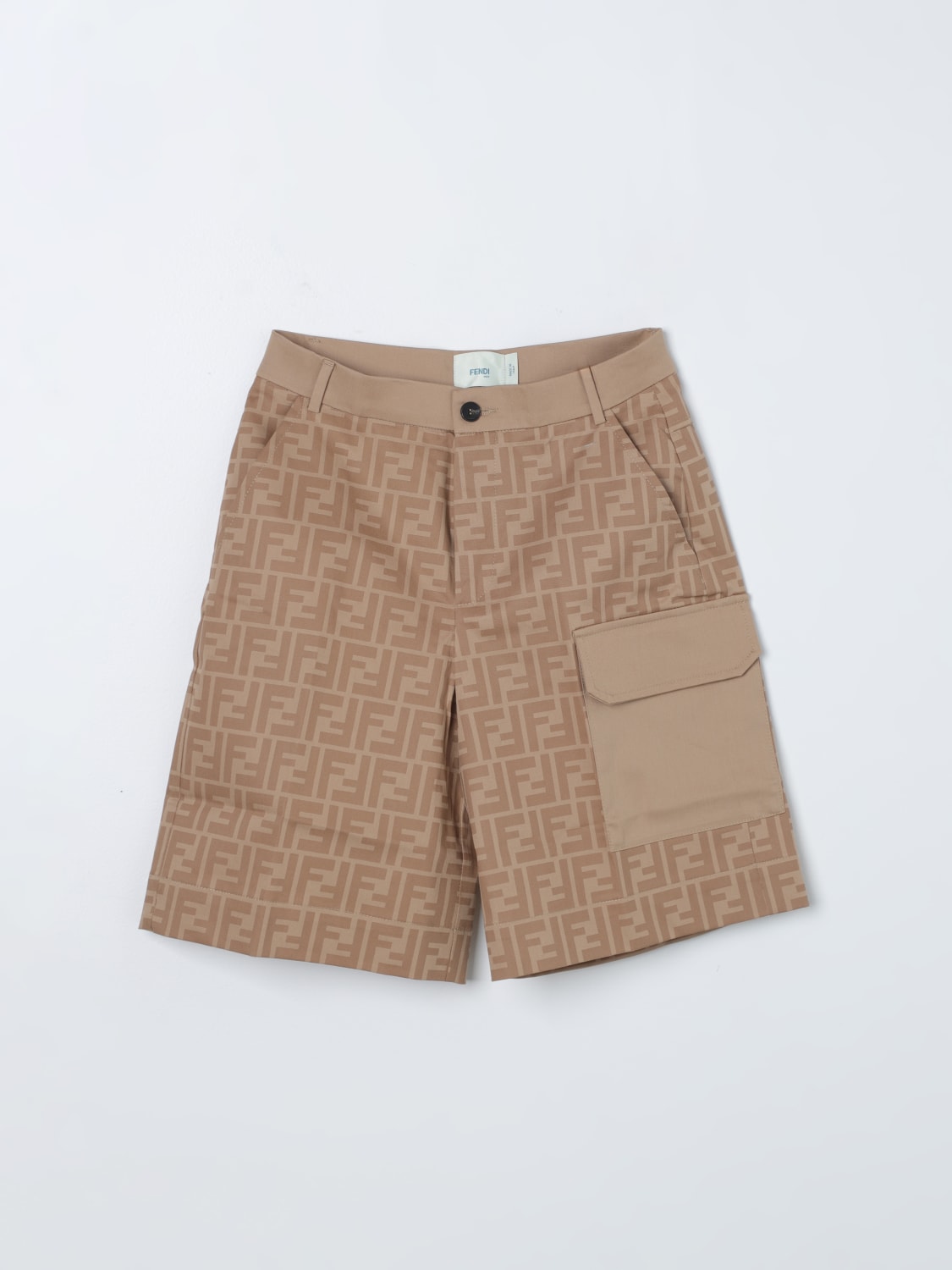 FENDI SHORTS: Shorts kids Fendi Kids, Beige - Img 1