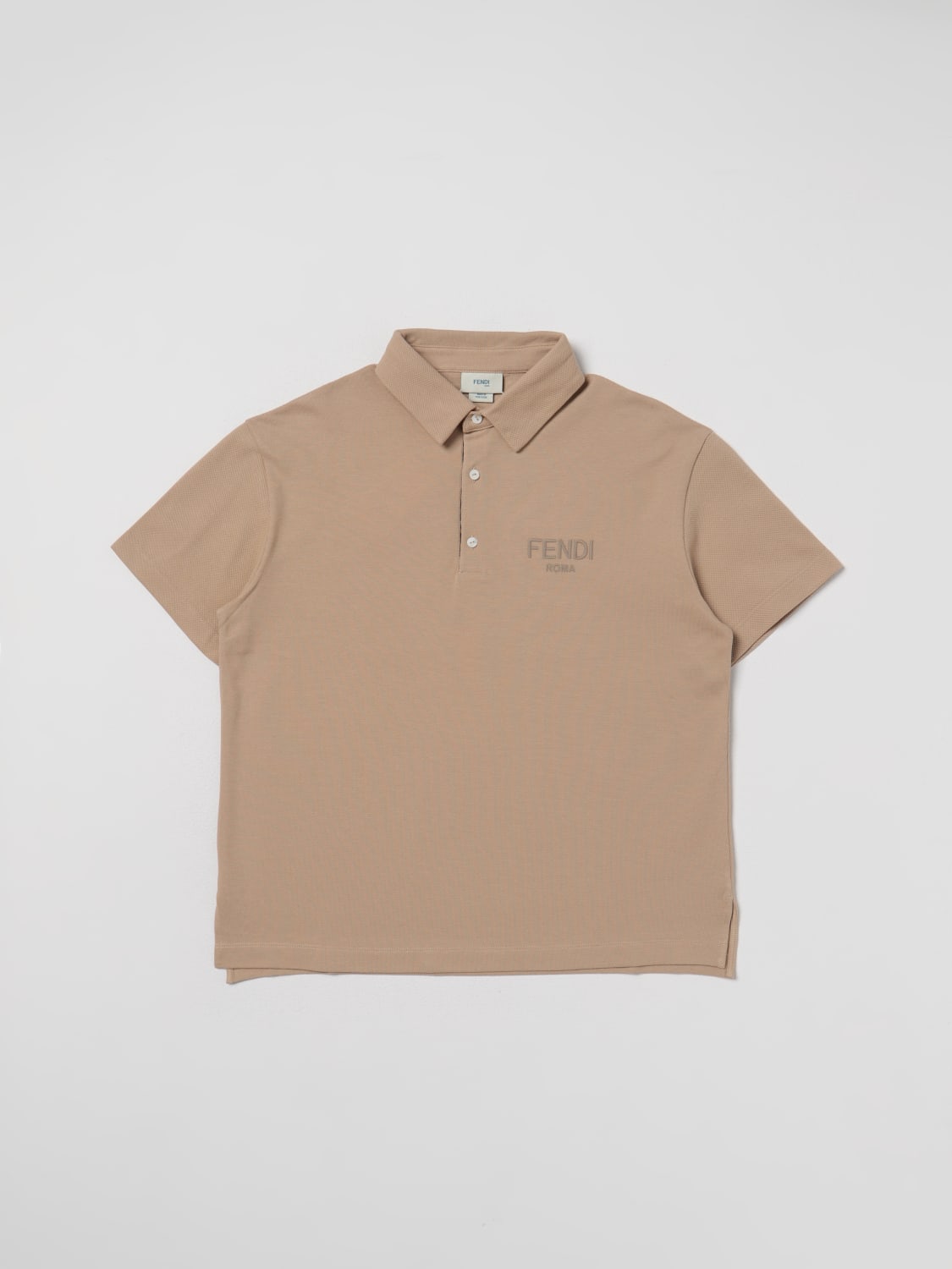 FENDI POLO SHIRT: Polo shirt kids Fendi Kids, Beige - Img 1