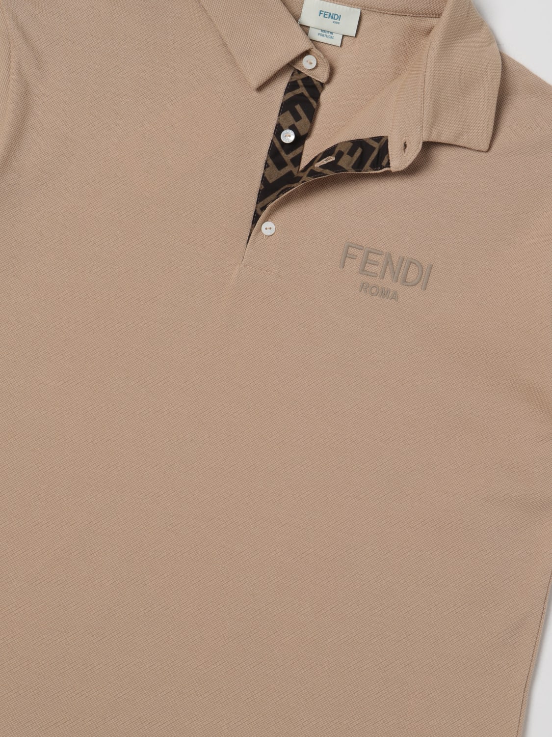 FENDI POLO SHIRT: Polo shirt kids Fendi Kids, Beige - Img 3