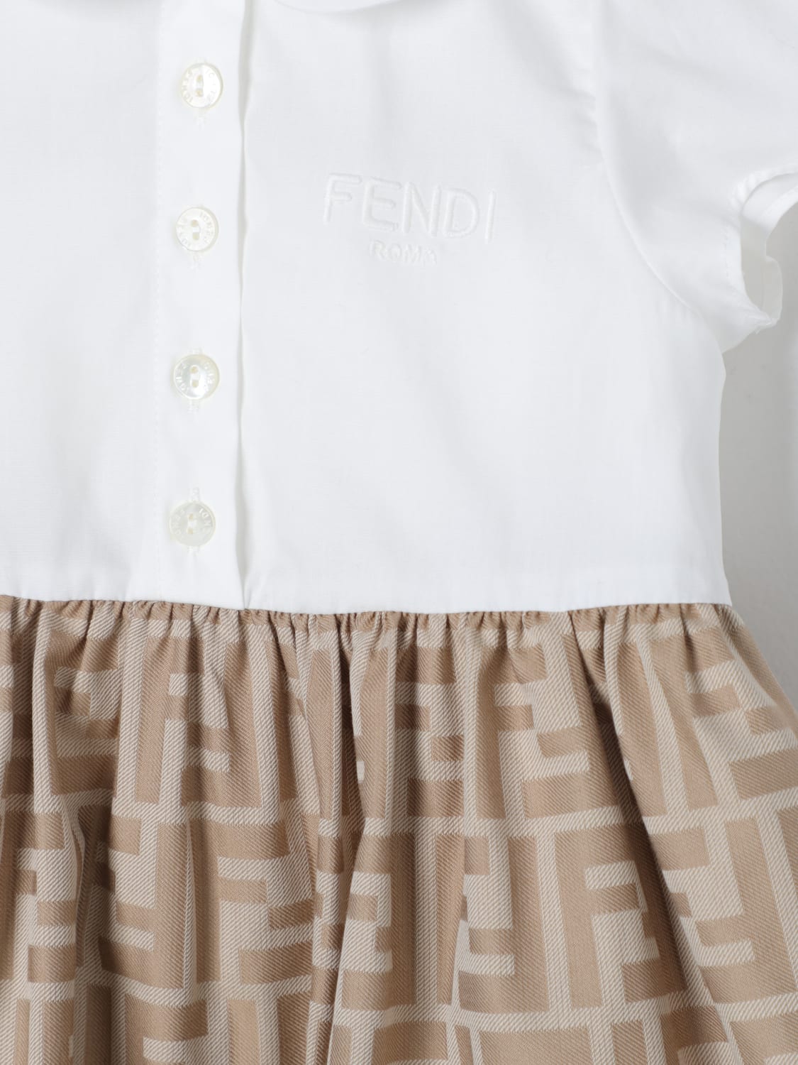 FENDI 롬퍼: 롬퍼 남아 Fendi Kids, 베이지 - Img 3