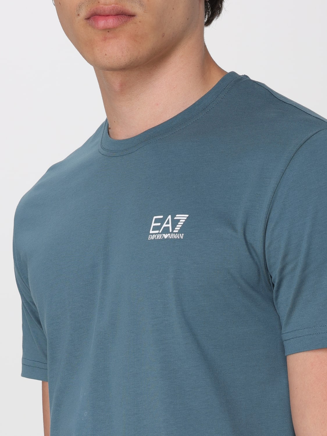 EA7 T-SHIRT: T-shirt EA7 in jersey con logo, Verde - Img 3