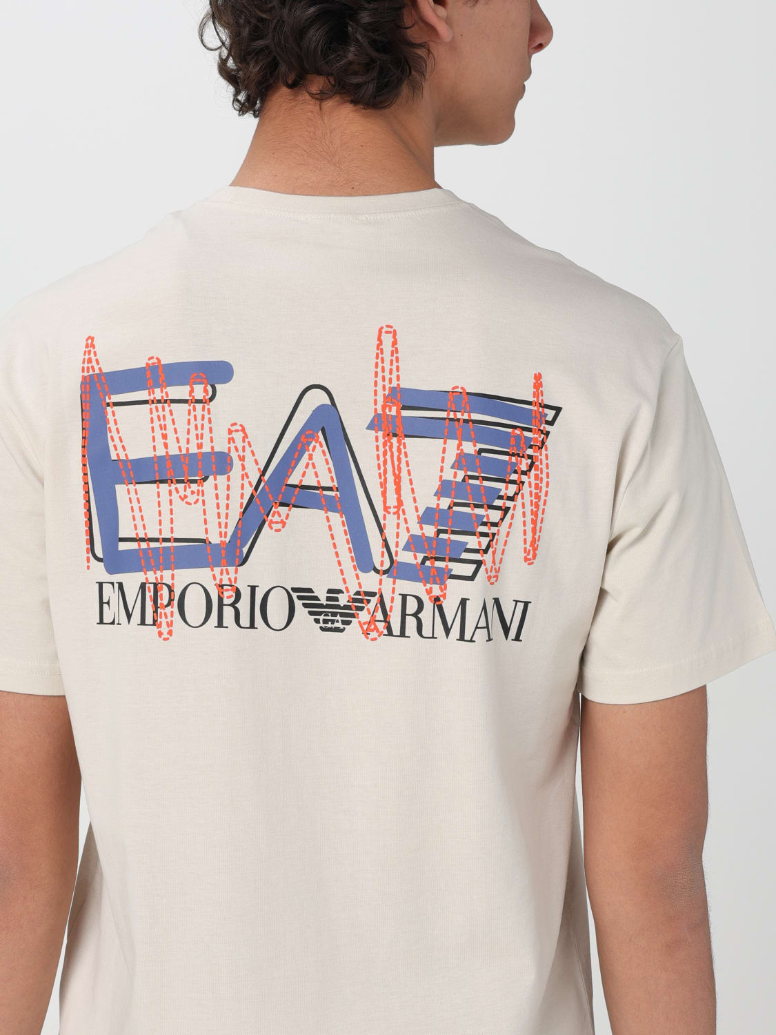 EA7 T-SHIRT: T-shirt EA7 in jersey con logo, Beige - Img 3