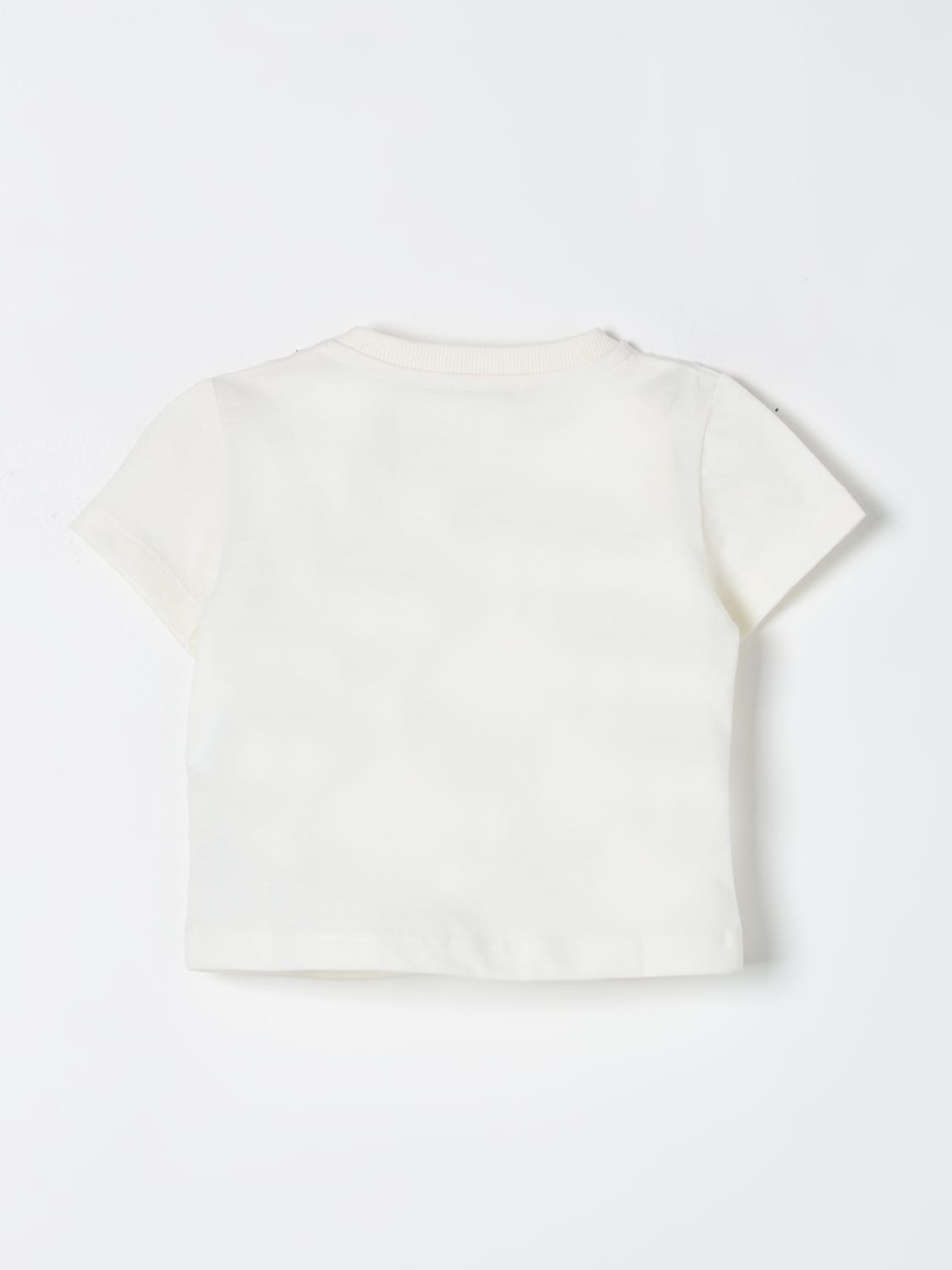 MOSCHINO T-SHIRT: T-shirt crop Moschino Baby con Teddy deserto, Latte - Img 2