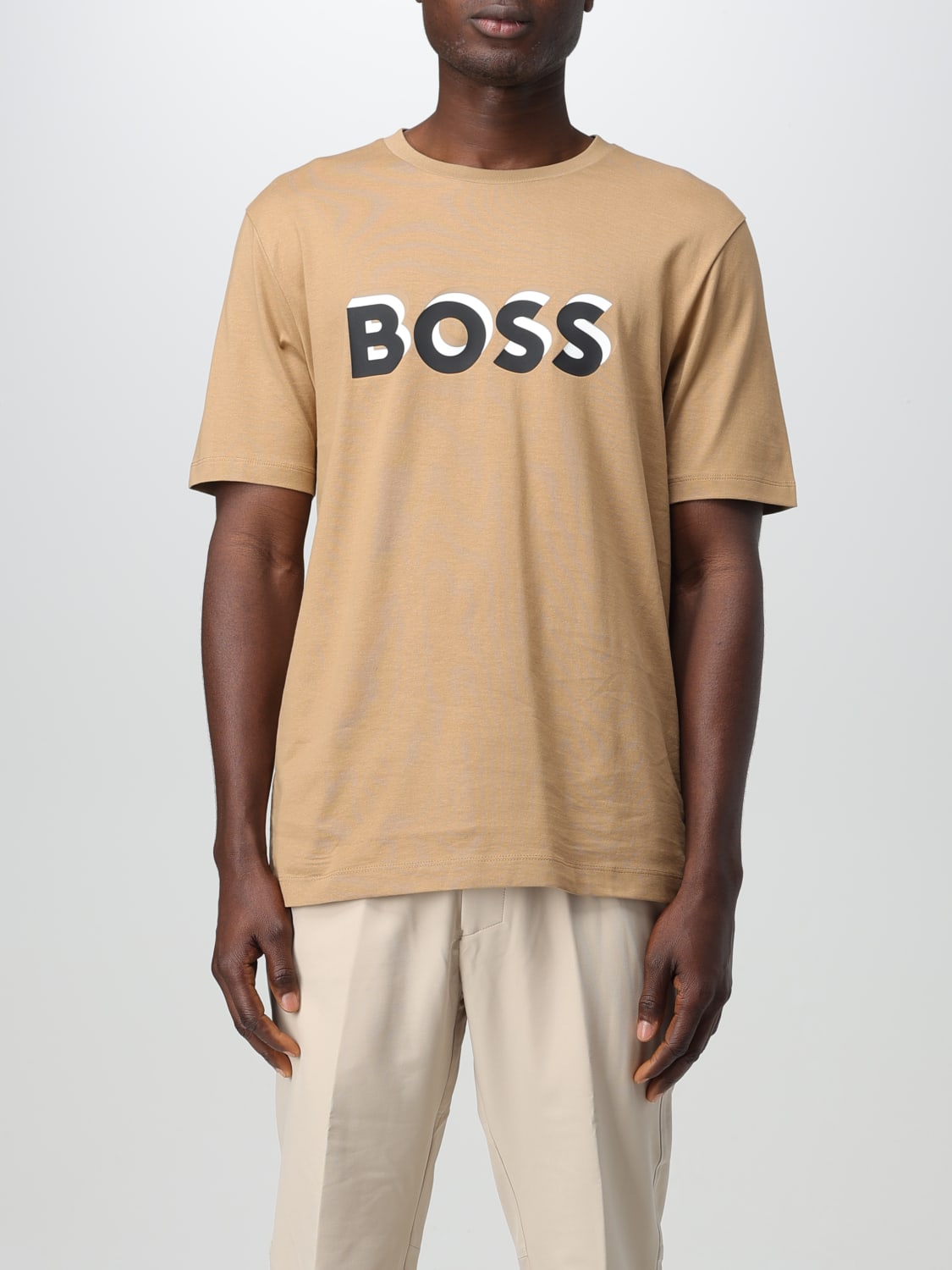 BOSS T-SHIRT: T-shirt men Boss, Beige - Img 1