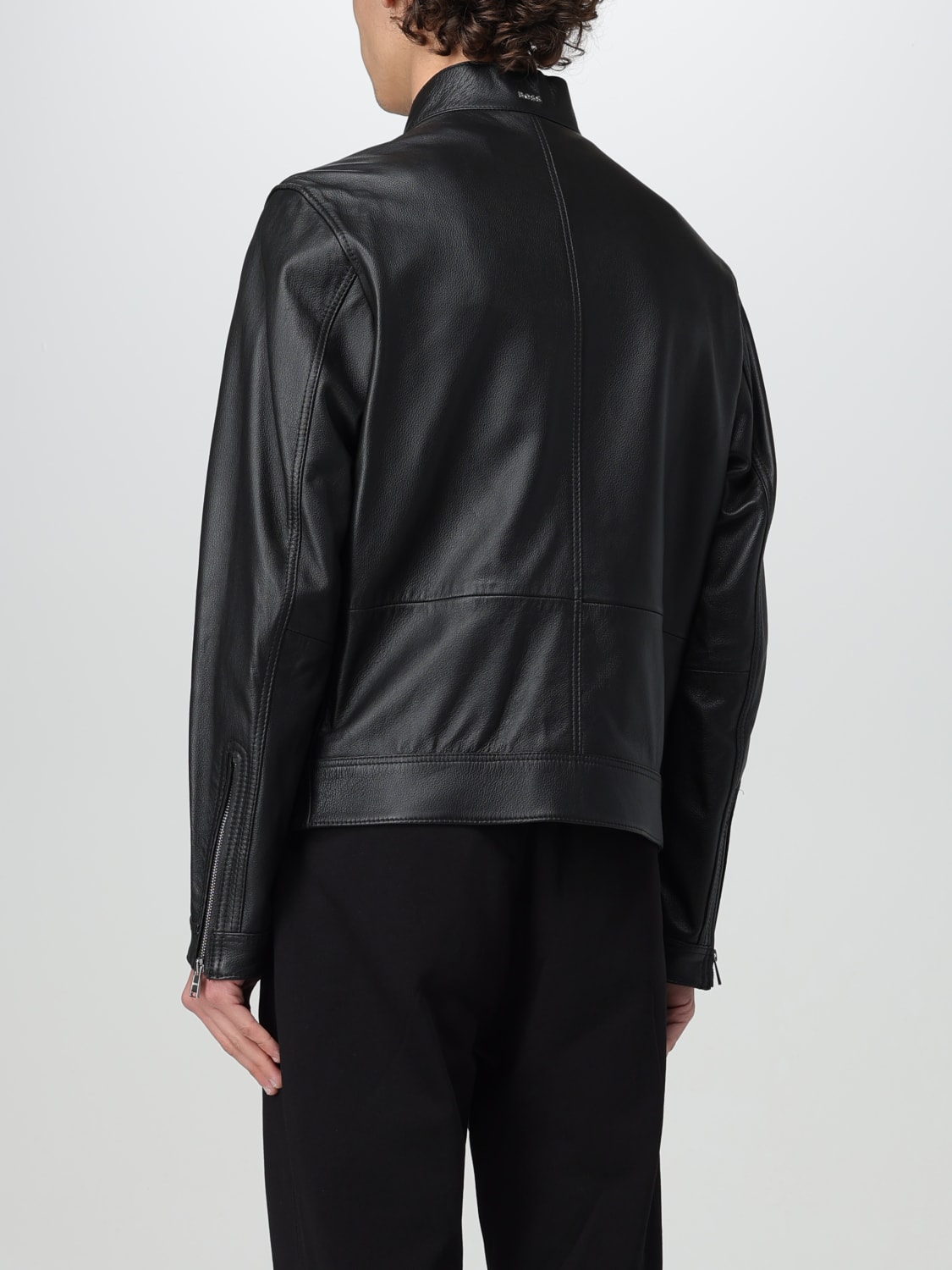 Blouson cuir clearance homme boss