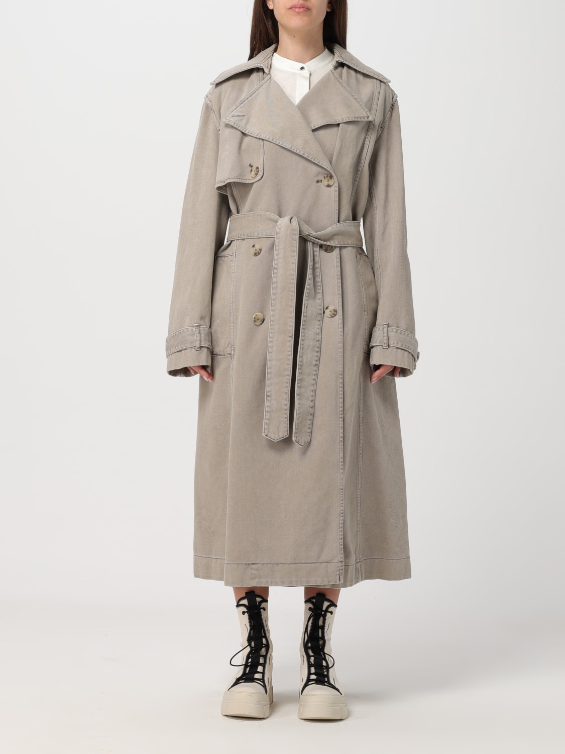 BOSS TRENCH COAT: Coat woman Boss, Grey - Img 1