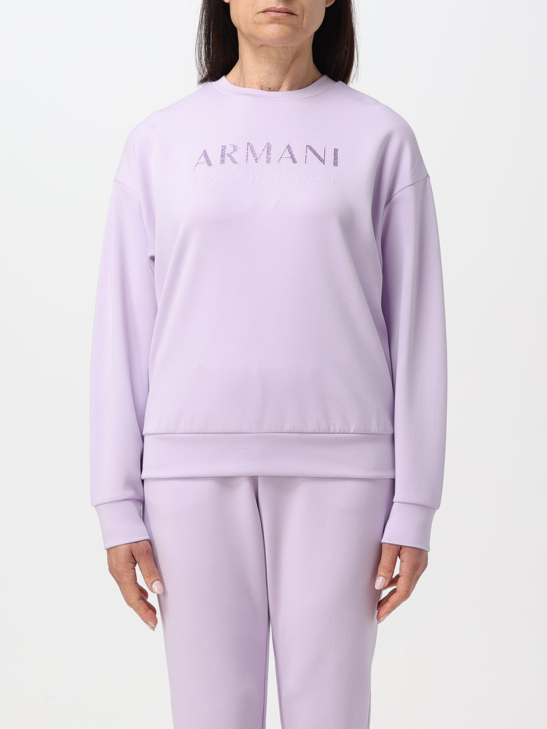 ARMANI EXCHANGE Sweatshirt woman Lilac Armani Exchange sweatshirt 3DYM78YJEPZ online at GIGLIO.COM