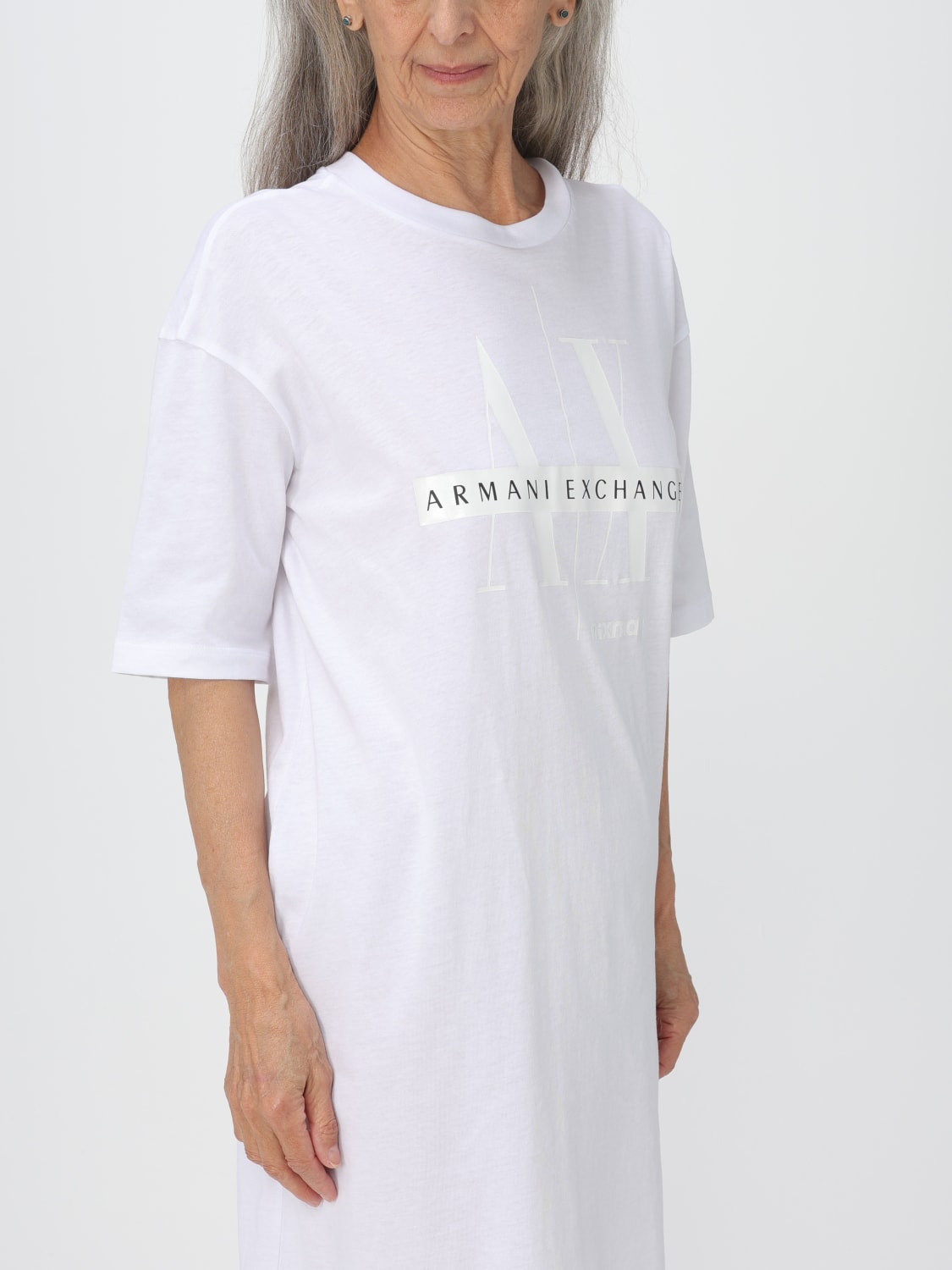 Armani Exchange Outlet Dress woman White Armani Exchange dress 3DYA82YJ3RZ online at GIGLIO.COM