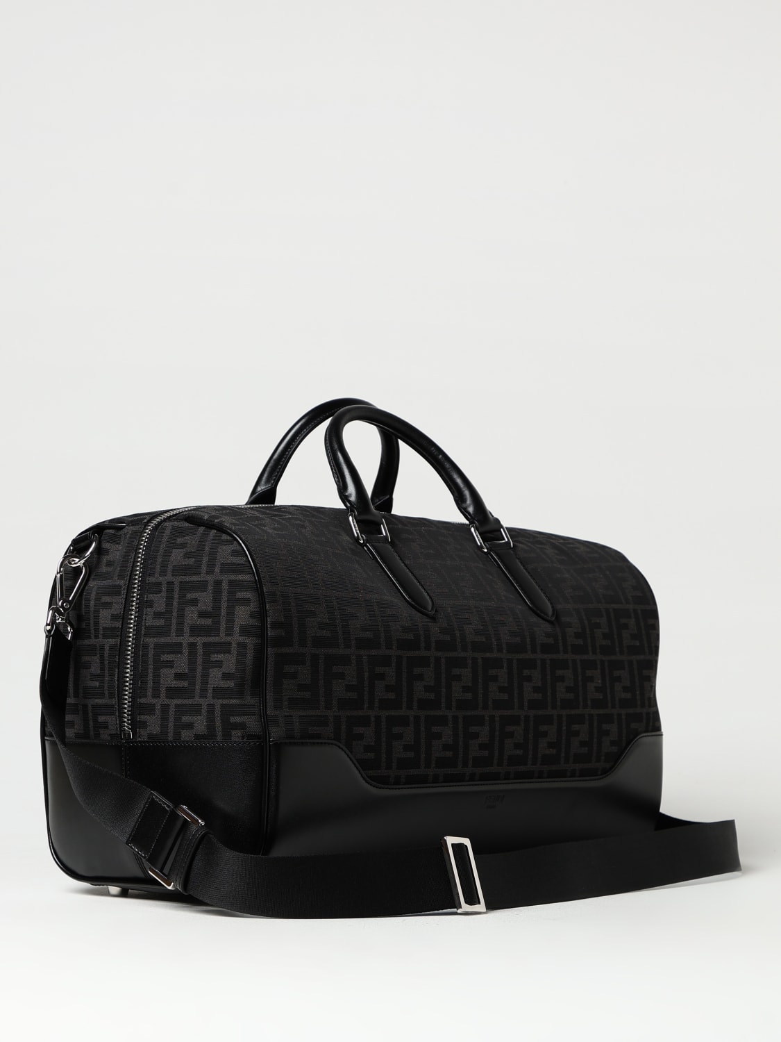 Fendi Outlet Borsone in tessuto jacquard e pelle Nero Valigia Fendi 7VA496AG0M online su GIGLIO.COM