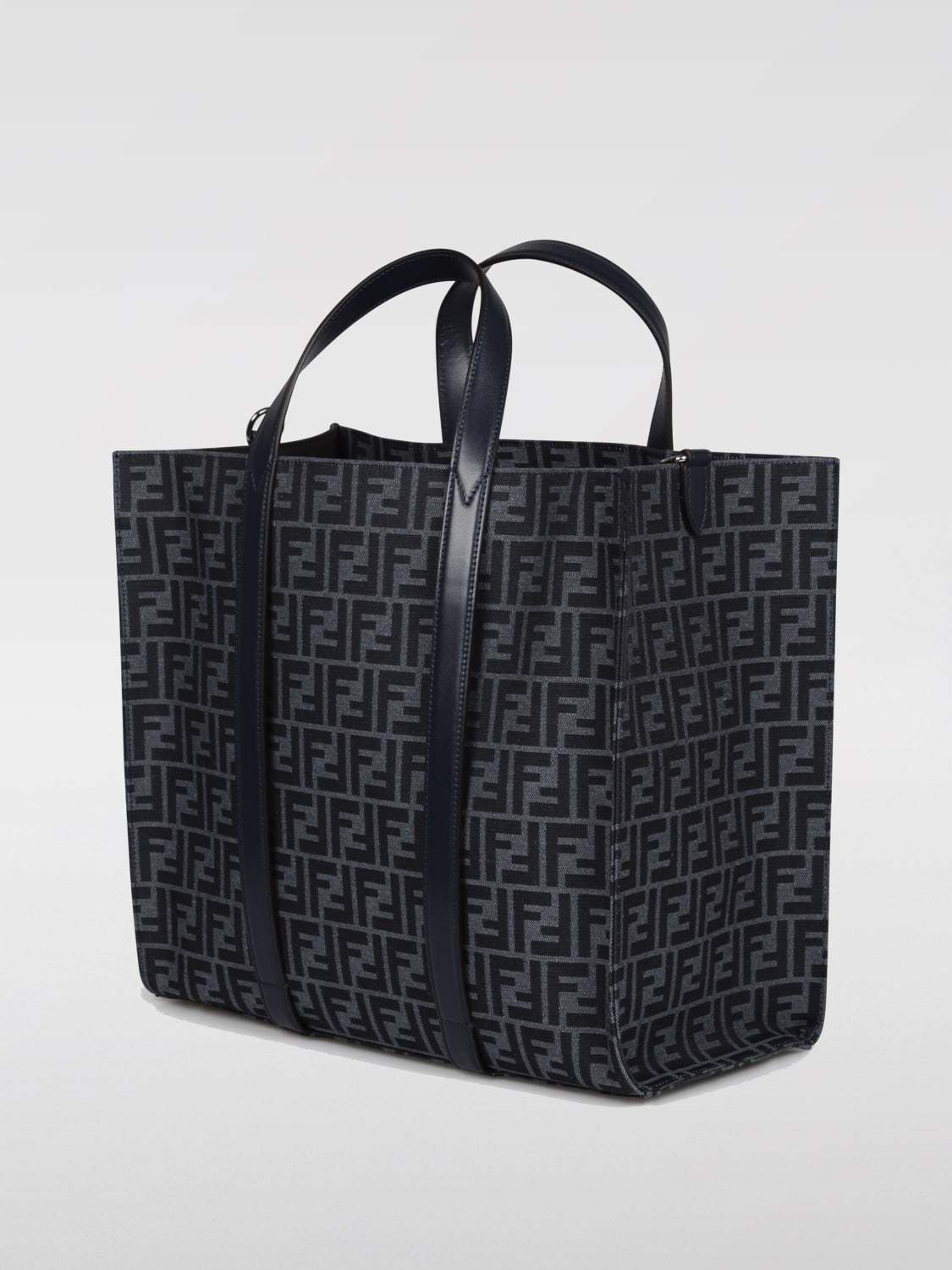 FENDI BORSA: Borsa Fendi in tessuto FF jacquard, Denim - Img 2