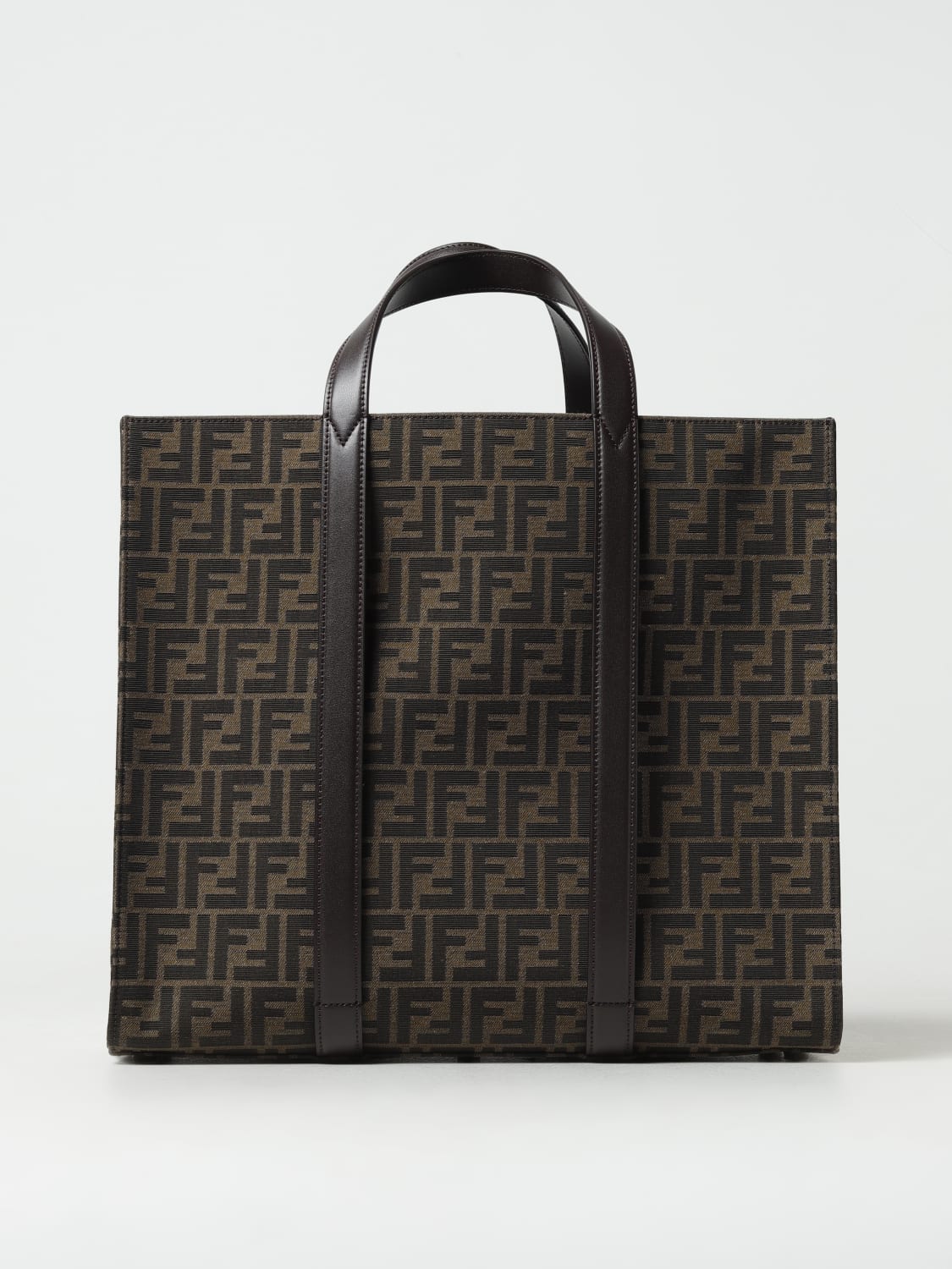 FENDI: shopping bag in fabric with jacquard FF monogram - Tobacco | Fendi  bags 7VA390AG0M online at GIGLIO.COM