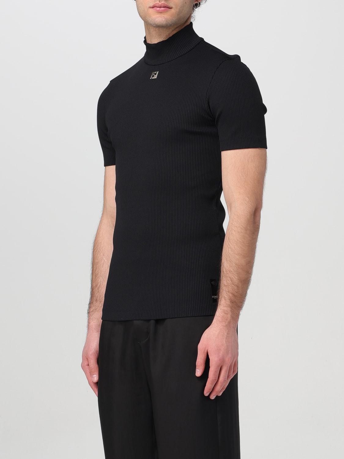 FENDI T-SHIRT: Fendi men's t-shirt, Black - Img 4