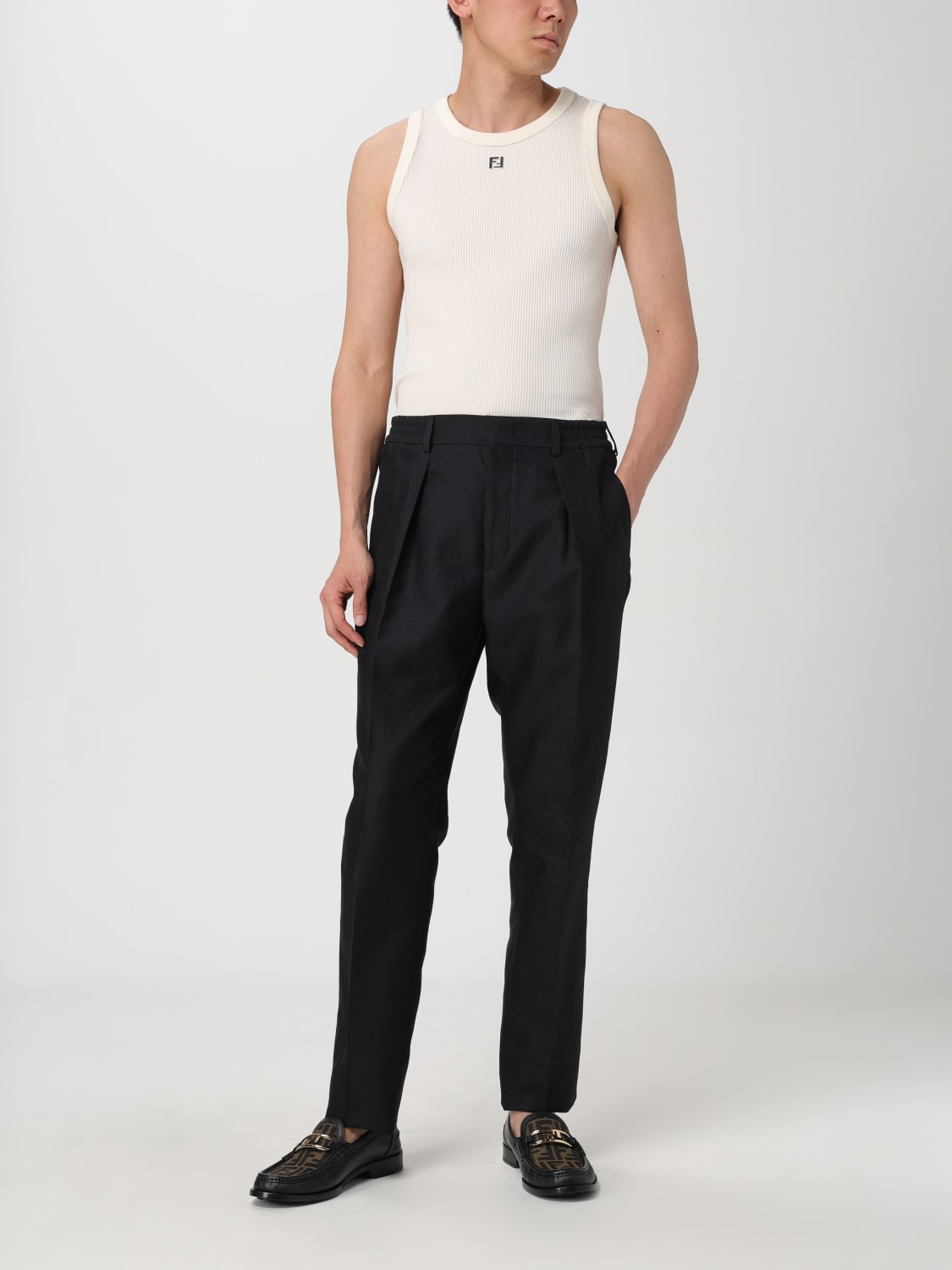 FENDI HOSE: Hose herren Fendi, Schwarz - Img 2