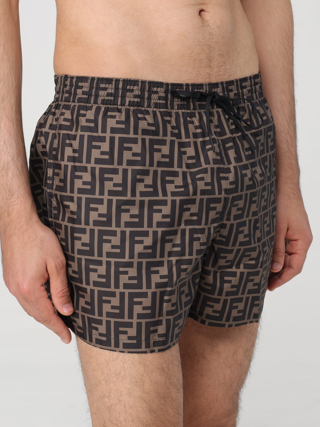 FENDI 수영복: 수영복 남성 Fendi, 브라운 - Img 4