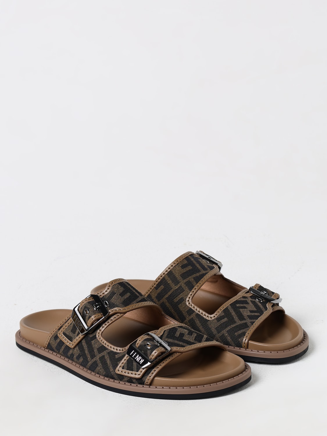 FENDI SANDALS: Shoes men Fendi, Tobacco - Img 2