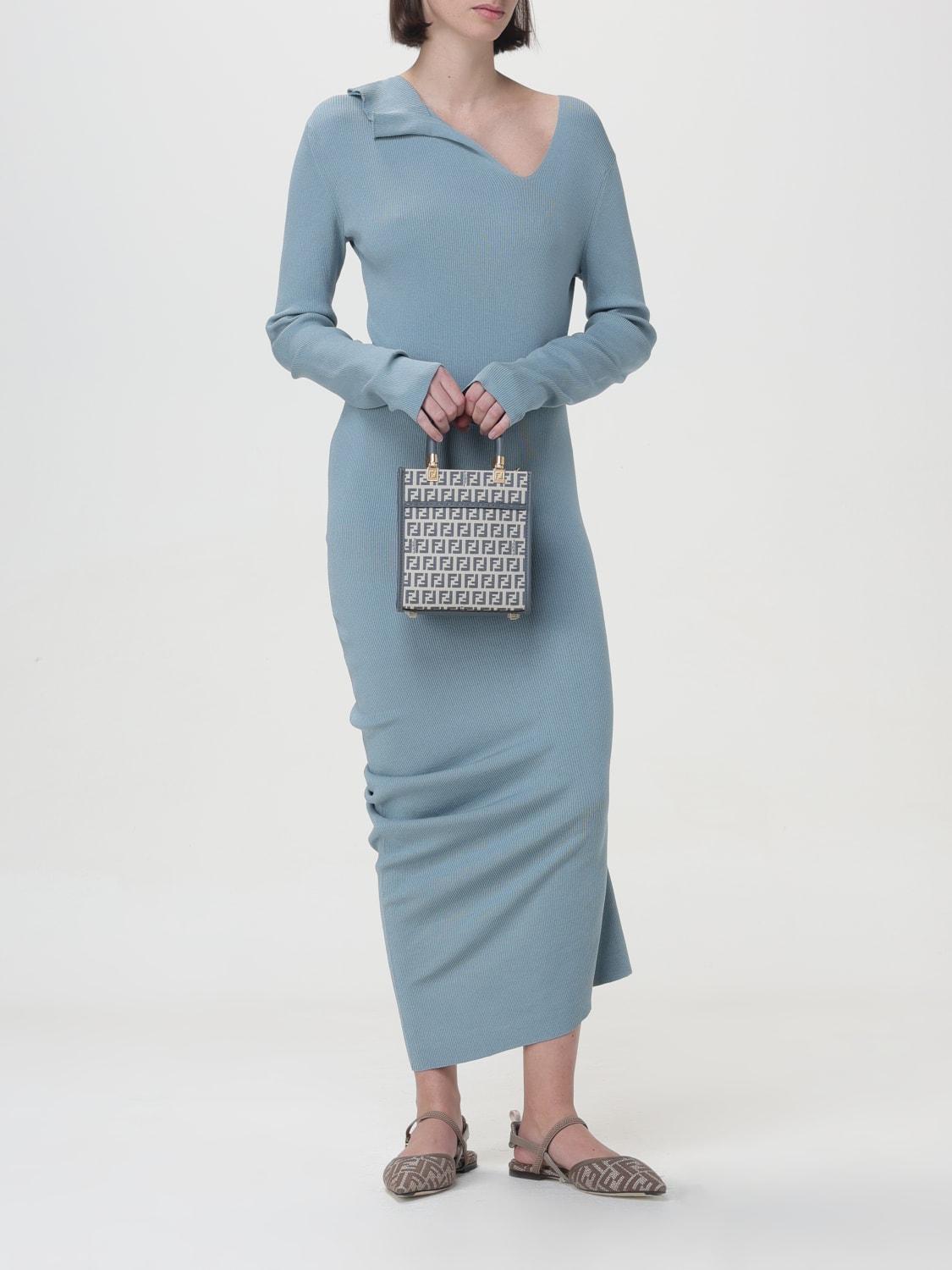 FENDI DRESS: Dress woman Fendi, Sky Blue - Img 2