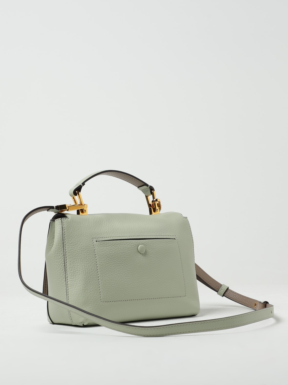 Coccinelle Outlet Liya bag in grained leather with shoulder strap Mint Coccinelle shoulder bag E1MD0584001 online at GIGLIO.COM