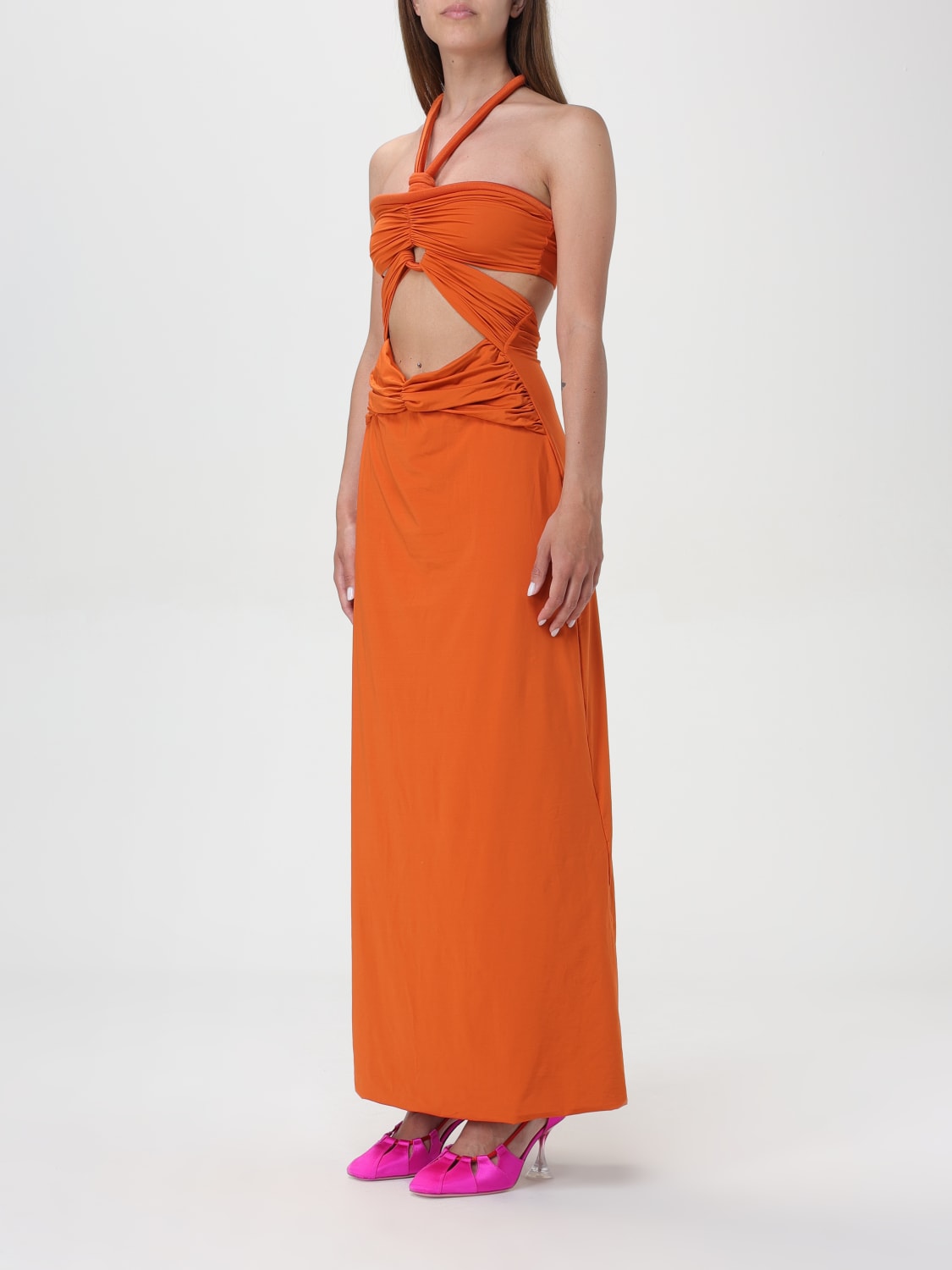 MAYGEL CORONEL ABITO: Abito donna Maygel Coronel, Arancione - Img 3