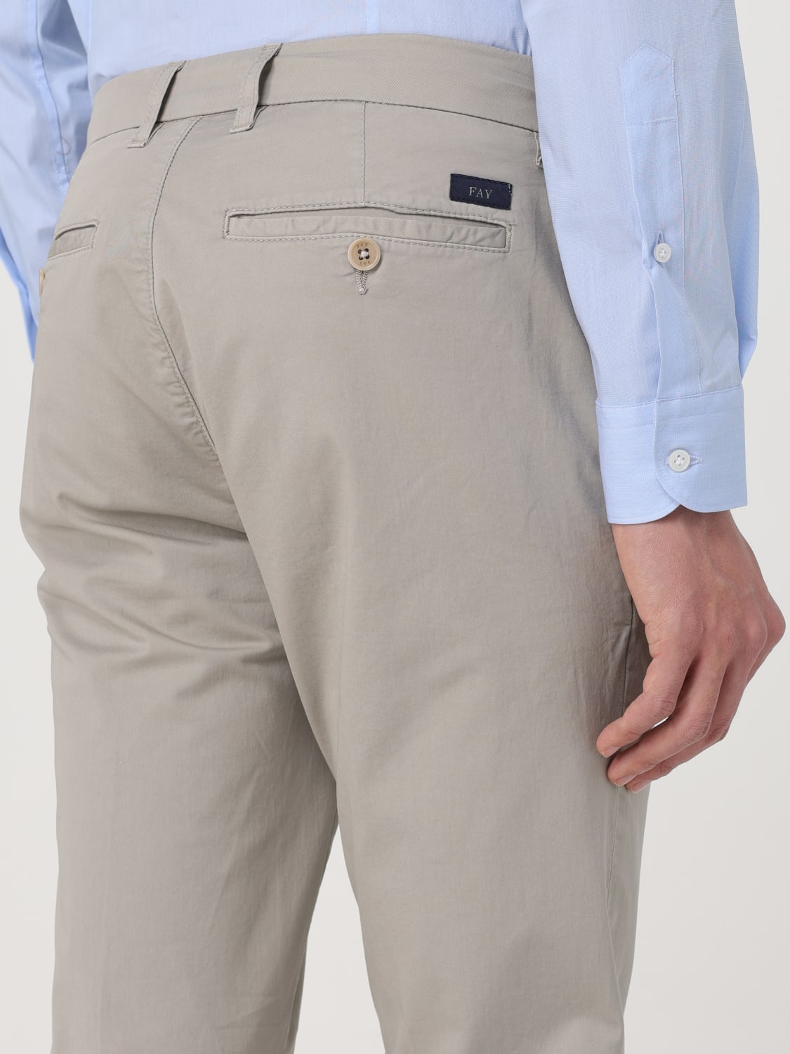 FAY 裤子: 裤子 男士 Fay, 灰色 - Img 3