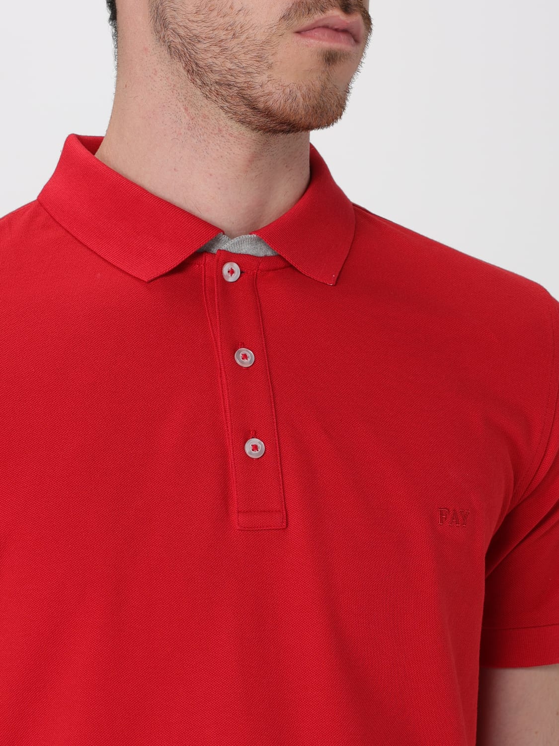 FAY POLO衫: Polo衫 男士 Fay, 红色 - Img 3