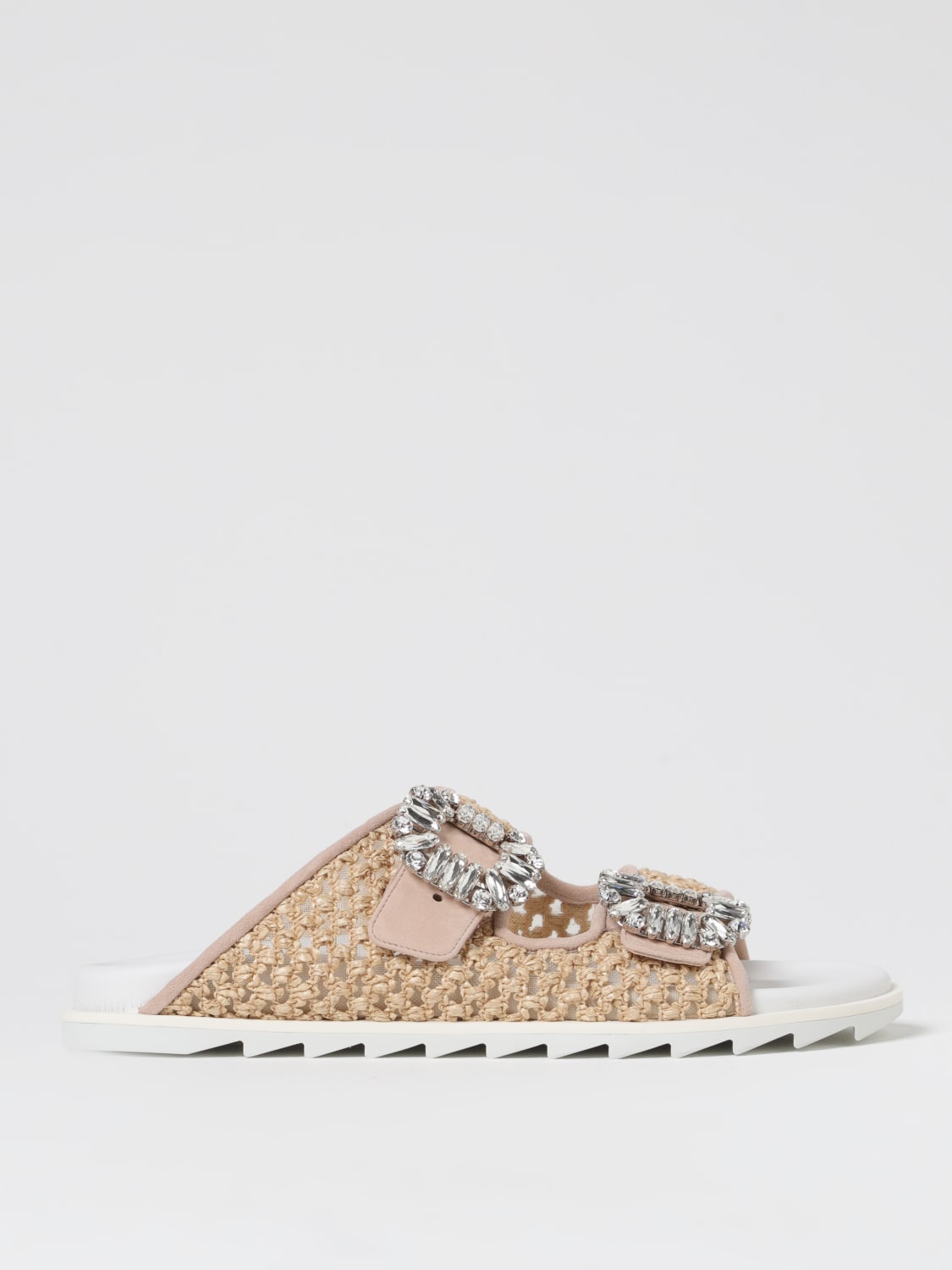 ROGER VIVIER SANDALI BASSI: Sandalo Viv' Strass Roger Vivier in rafia, Naturale - Img 1