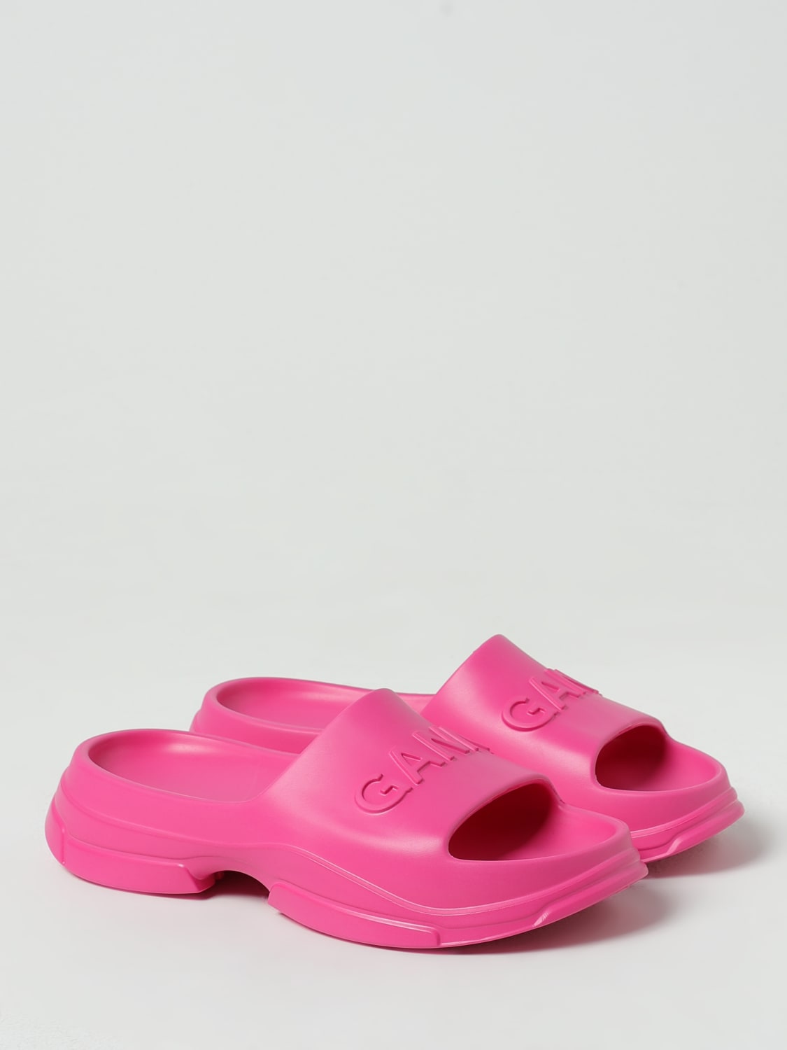 GANNI FLAT SANDALS: Shoes woman Ganni, Fuchsia - Img 2