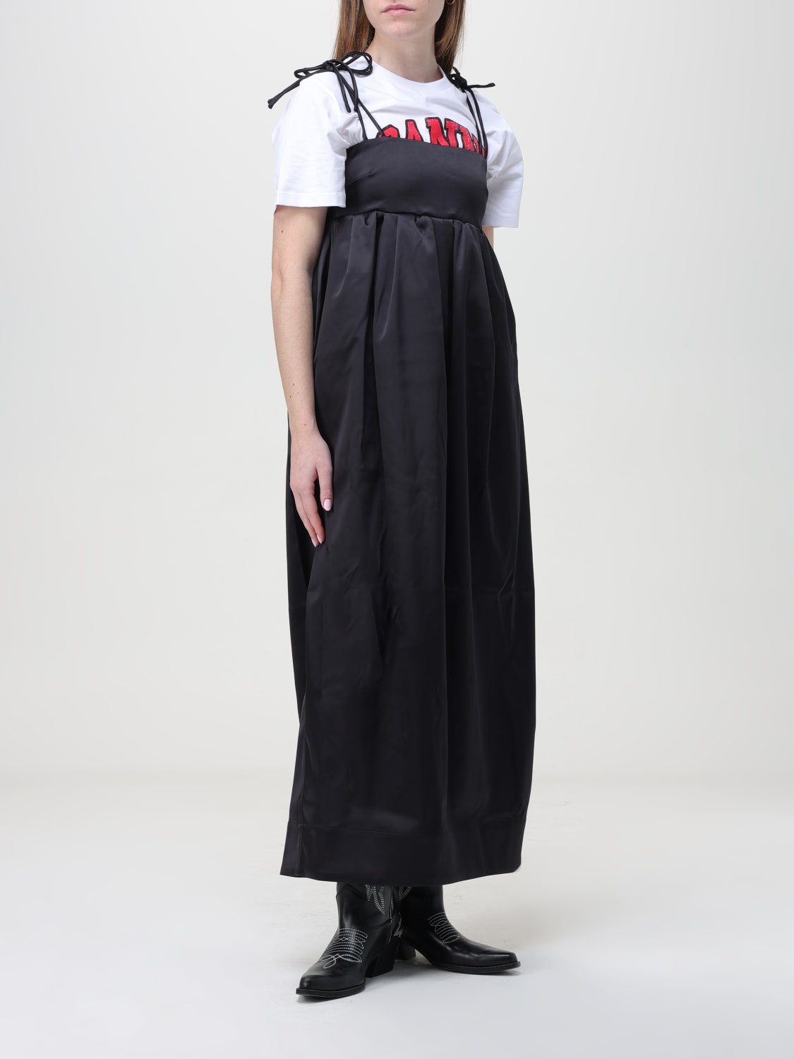 GANNI DRESS: Dress woman Ganni, Black - Img 2