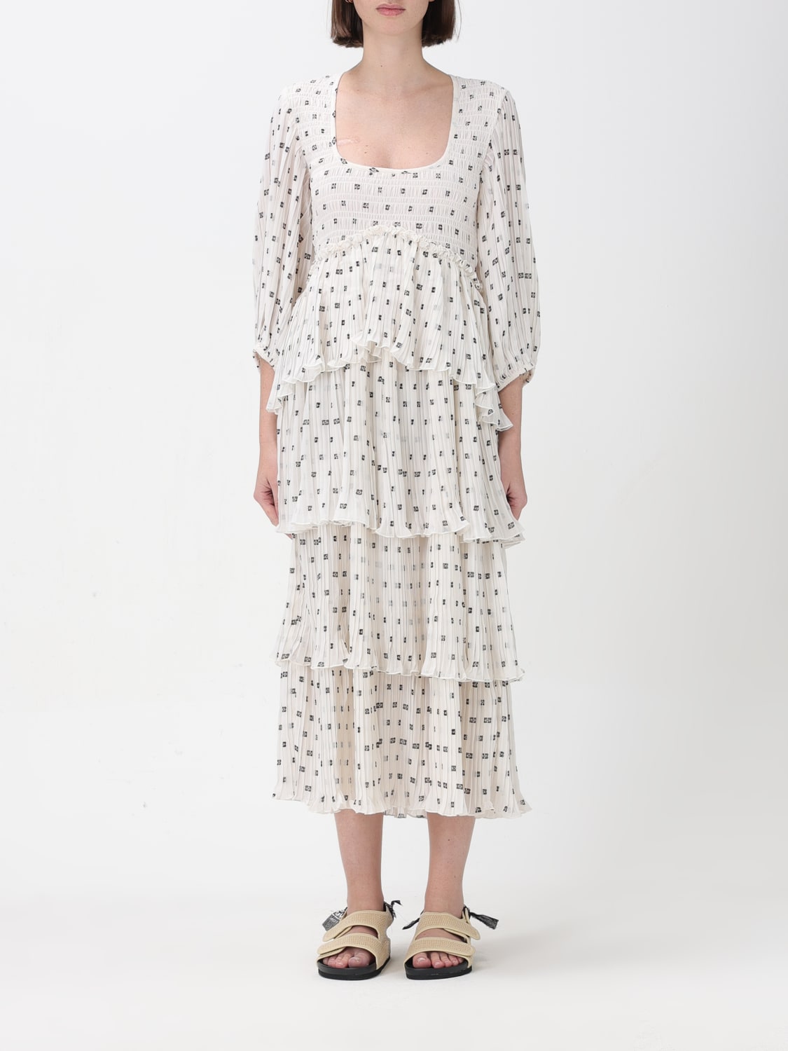 GANNI DRESS: Dress woman Ganni, White - Img 1