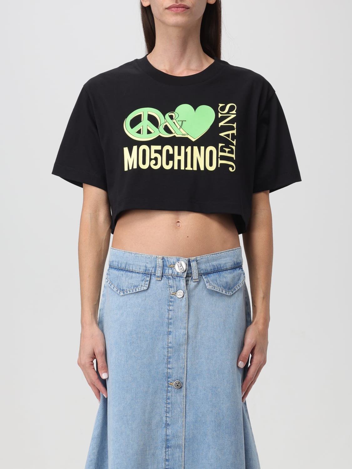 MOSCHINO JEANS T-SHIRT: T-shirt woman Moschino Jeans, Black - Img 1