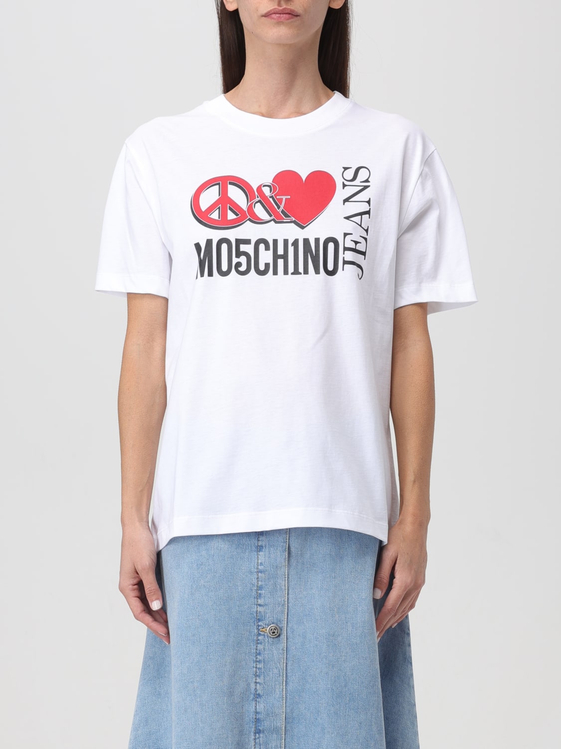 MOSCHINO JEANS T-SHIRT: T-shirt woman Moschino Jeans, White - Img 1