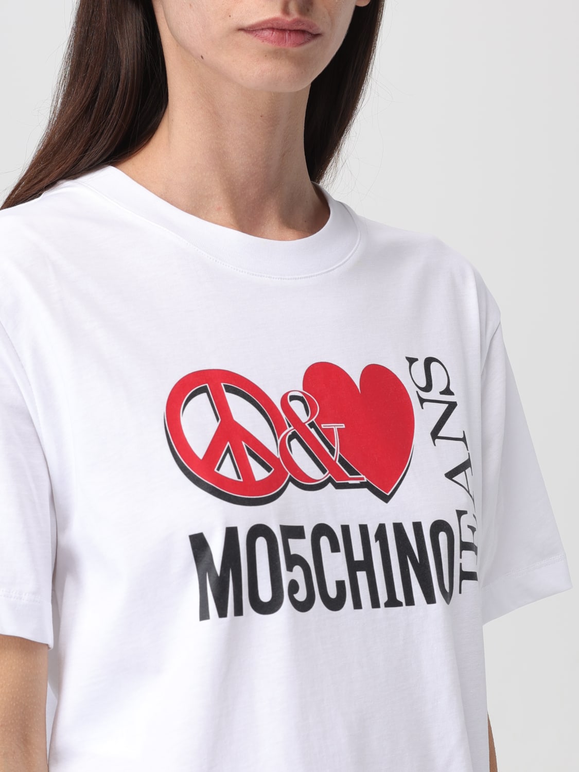 MOSCHINO JEANS T-SHIRT: T-shirt woman Moschino Jeans, White - Img 3